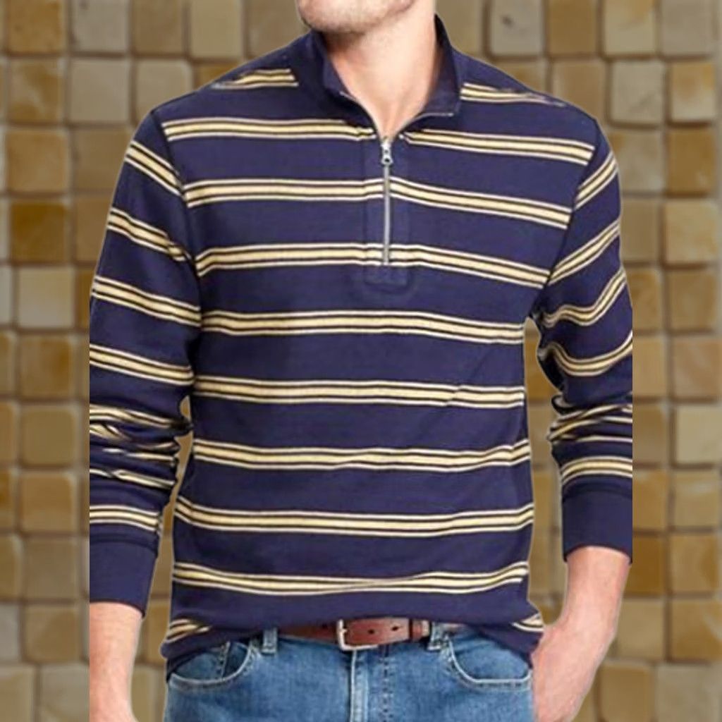 Chaps VINTAGE CHAPS ZIP MOCKNECK NAVY SWEATER STRIPED SIZE L Mens Reversible Size US L / EU 52-54 / 3 - 1 Preview