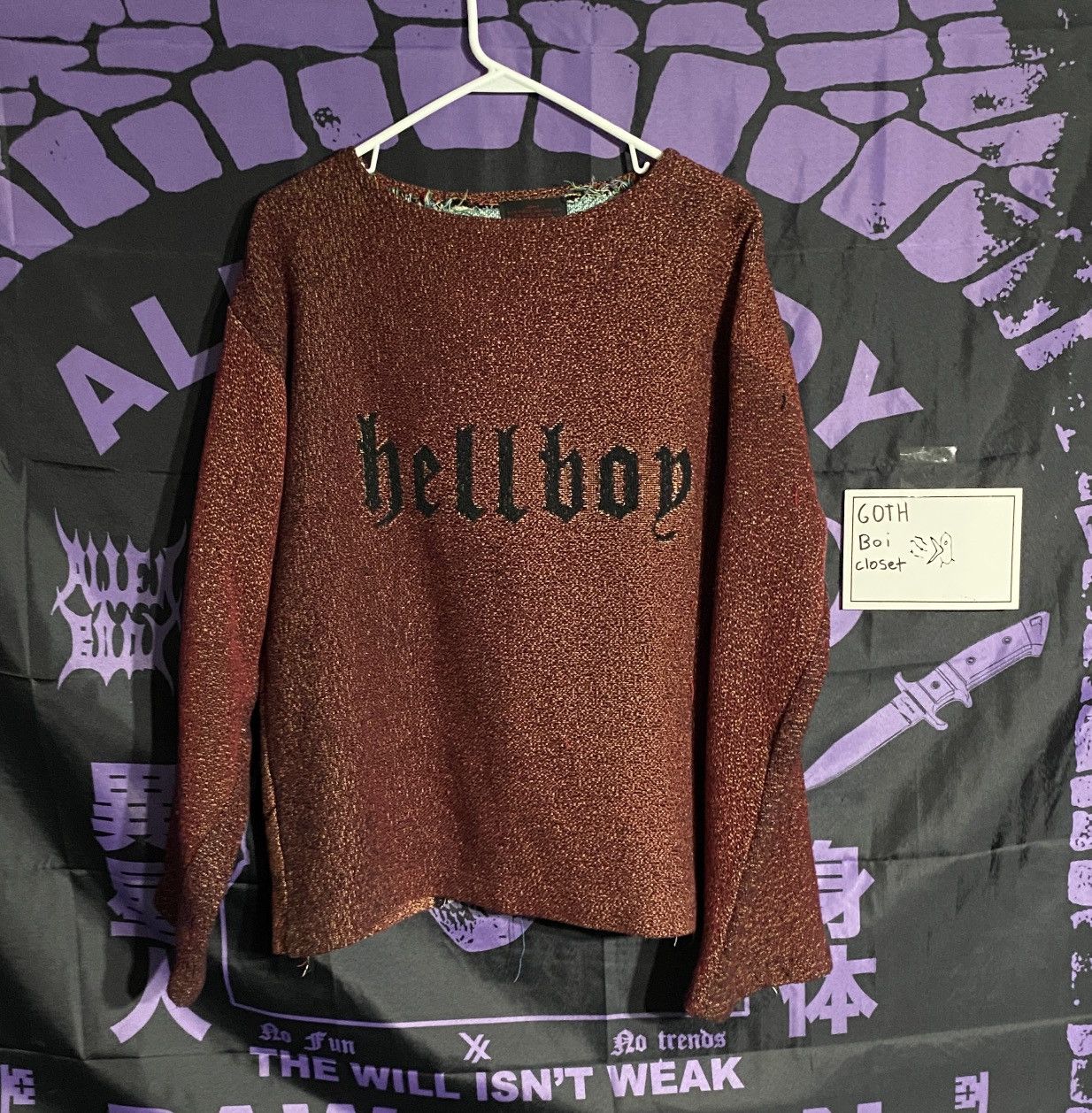 Lil Peep Lil Peep X 4x1111 HELLBOY tapestry sweater Size US M / EU 48-50 / 2 - 1 Thumbnail