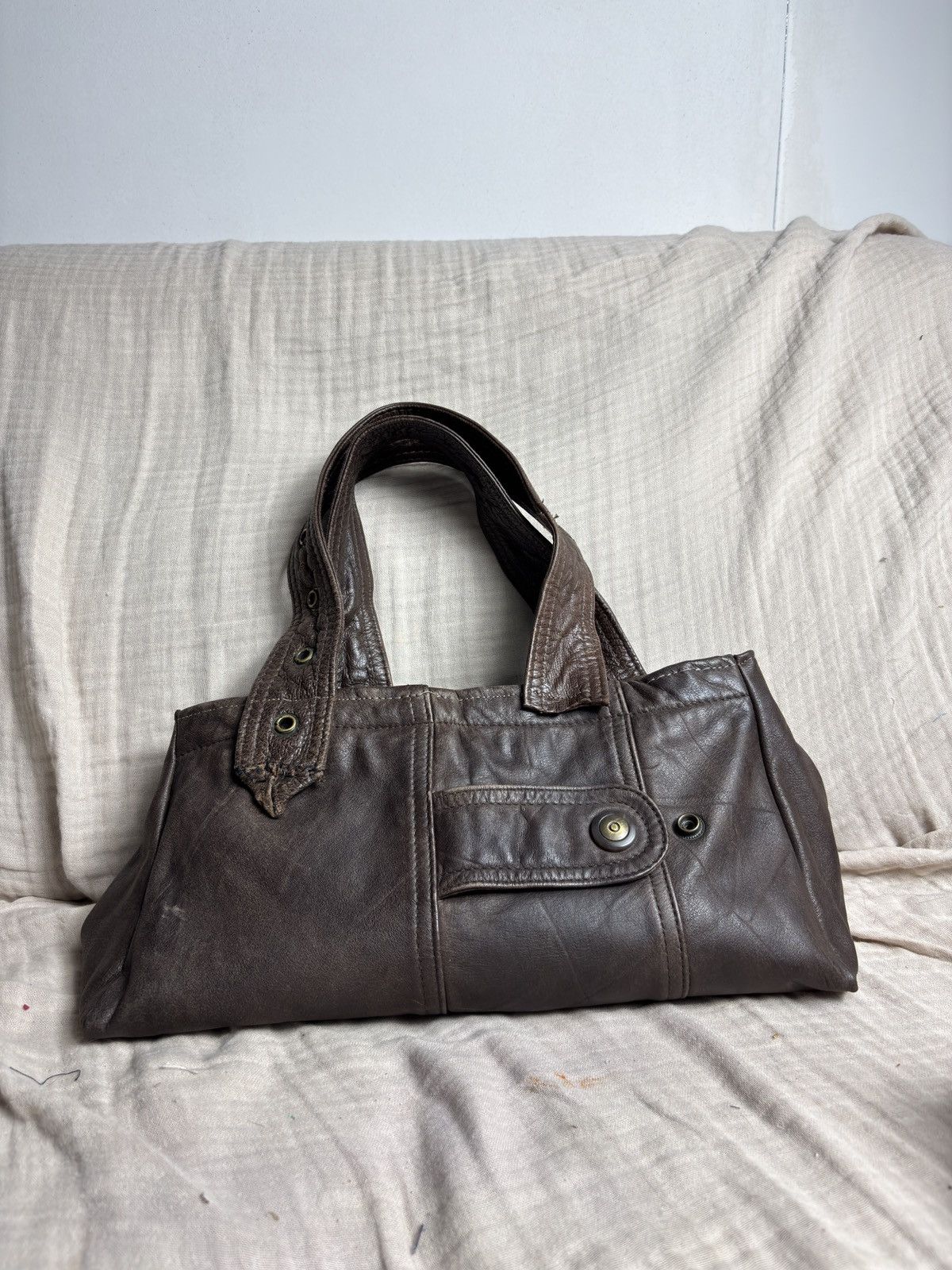 Designer × Vintage Leather bag cuir sac hobo shopper tote shoulder designer Size ONE SIZE - 3 Thumbnail