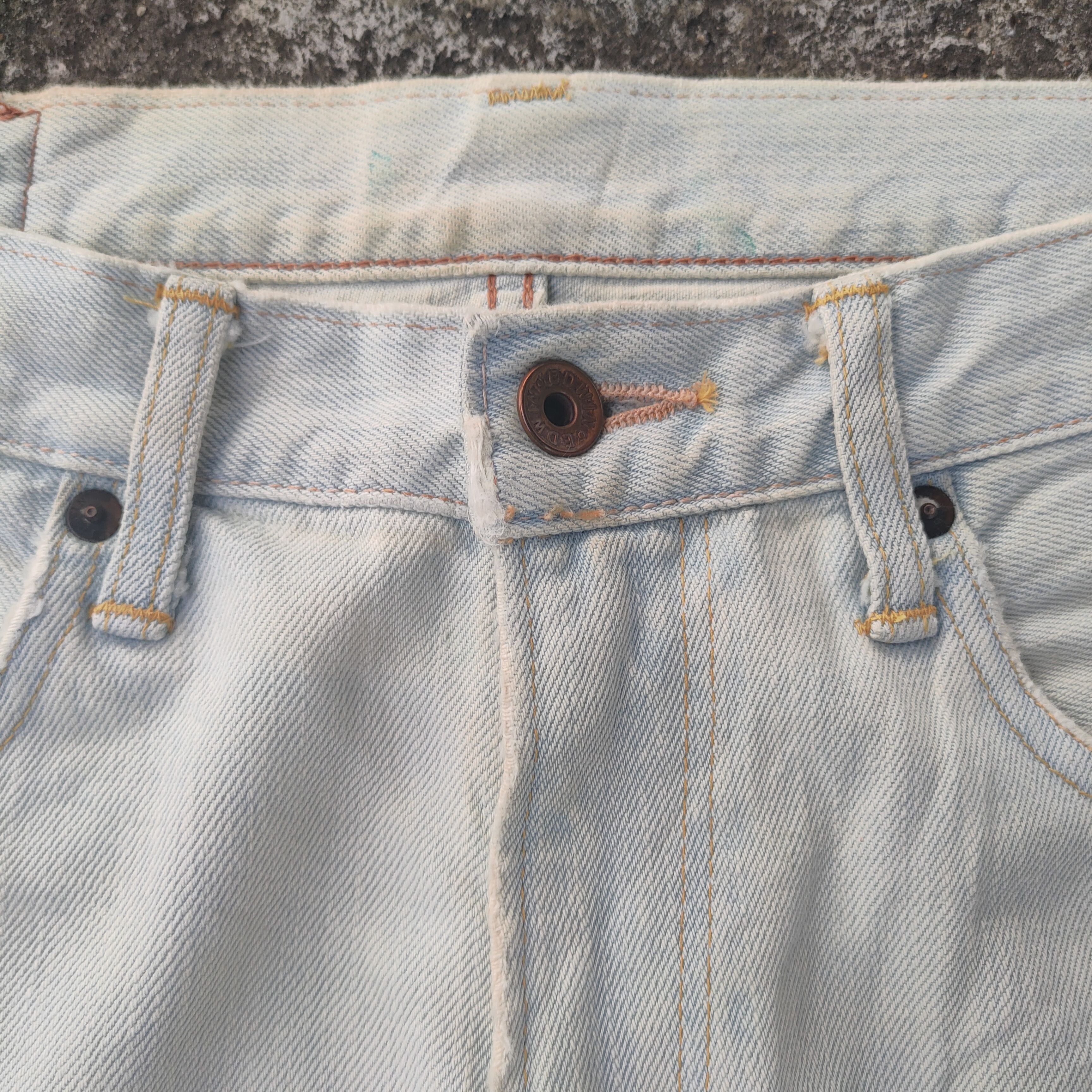 Edwin × Jean × Vintage VINTAGE EDWIN FADED LIGHT BLUE ORANGE TAG JEAN DENIM PANTS Size US 33 - 4 Thumbnail