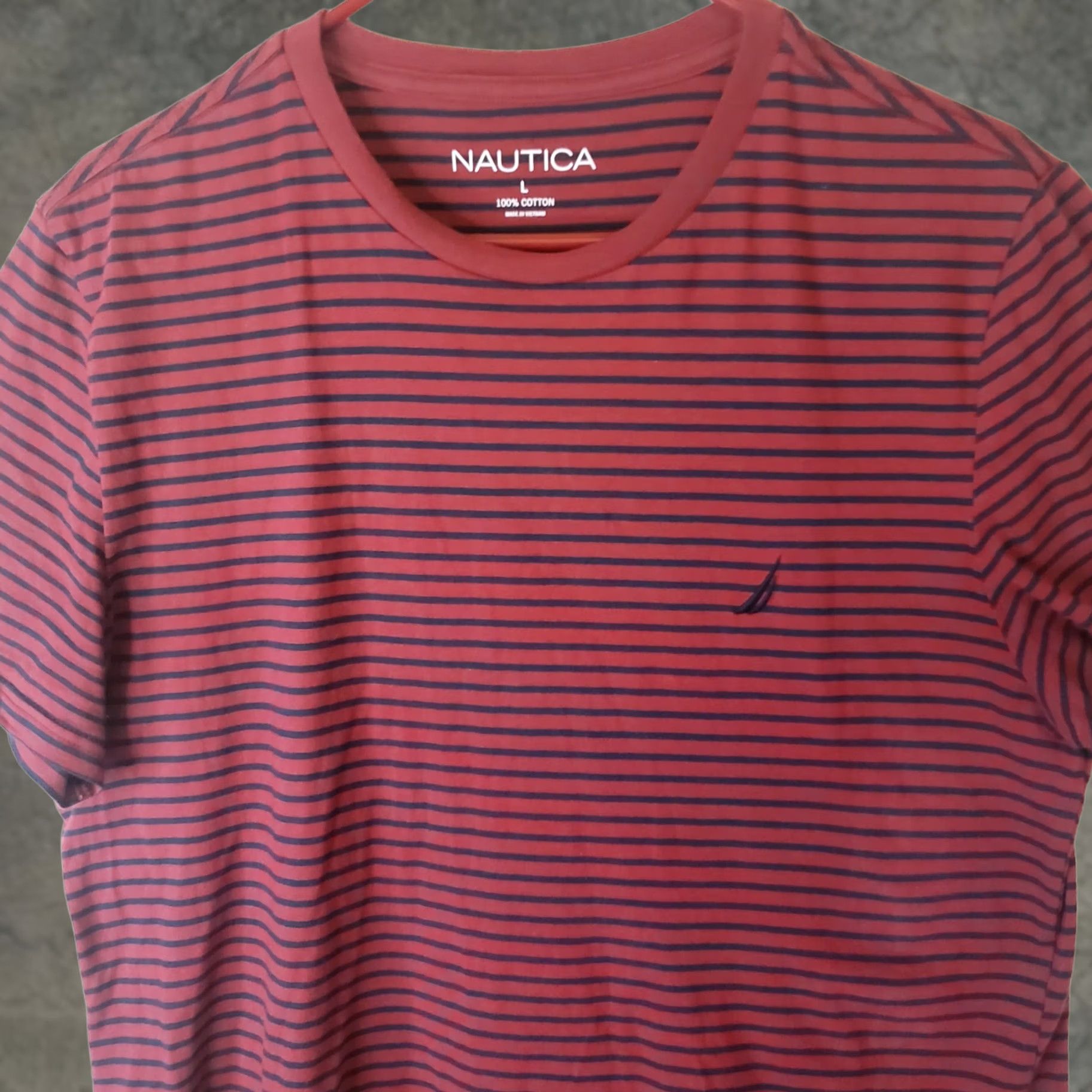 Nautica Nautica Men's Short Sleeve Tee Striped Crew Neck T-Shirt Red L Size US L / EU 52-54 / 3 - 1 Thumbnail
