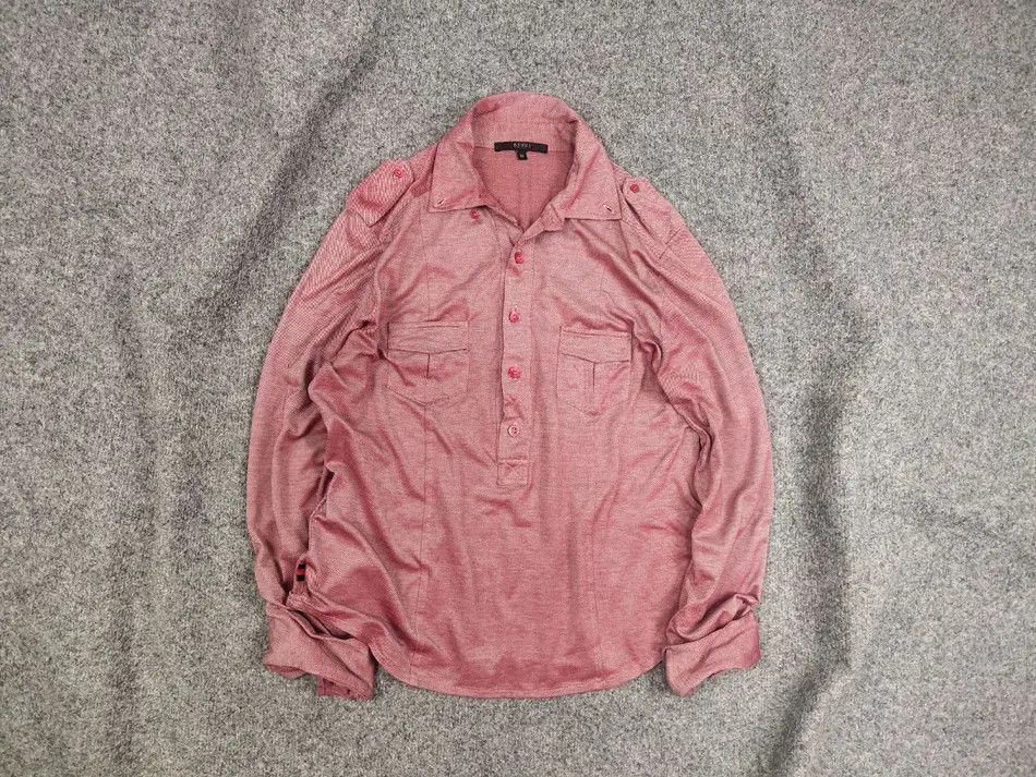 Gucci Vintage '08 Gucci glossy red 1/4 button Long sleeve Shirt Size M / US 6-8 / IT 42-44 - 2 Thumbnail