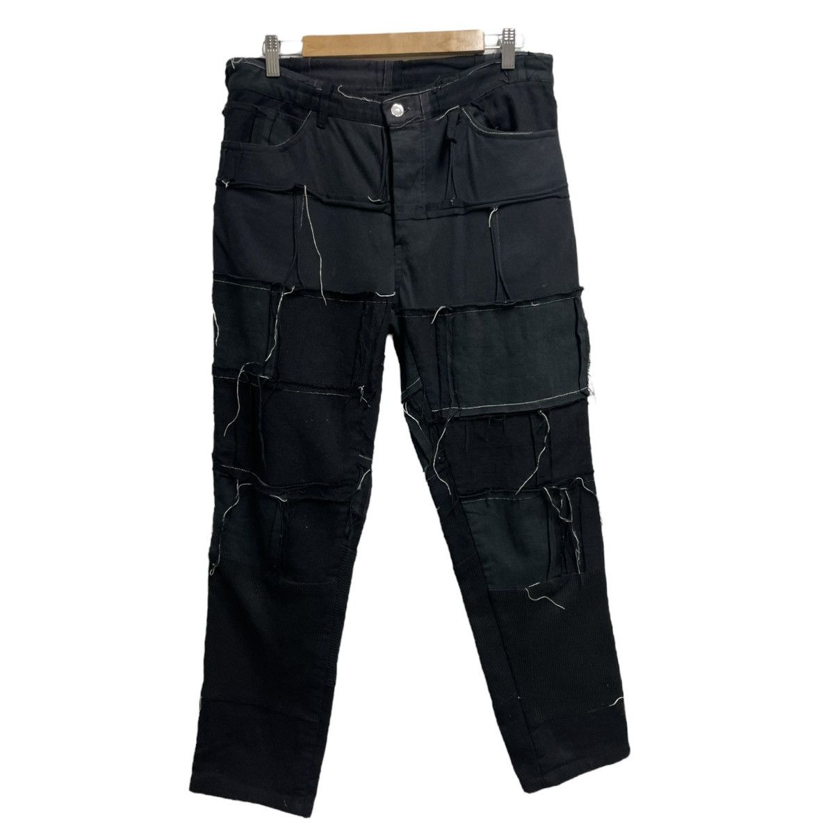 image of Vintage Reconstructed Patchwork Pants in Black, Men's (Size 31)