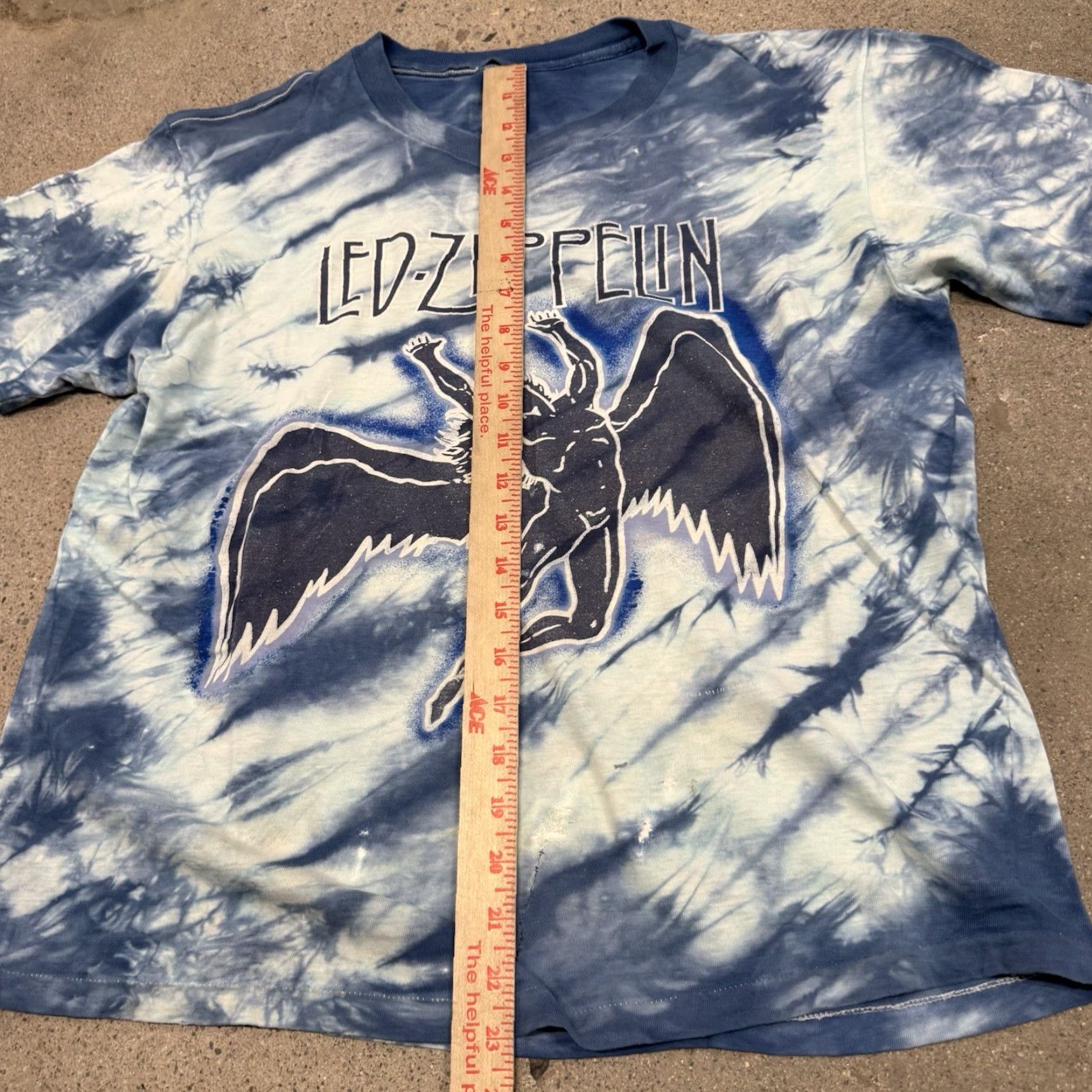 VINTAGE Led Zeppelin T-Shirt Men 1980s Band Music Retro Single