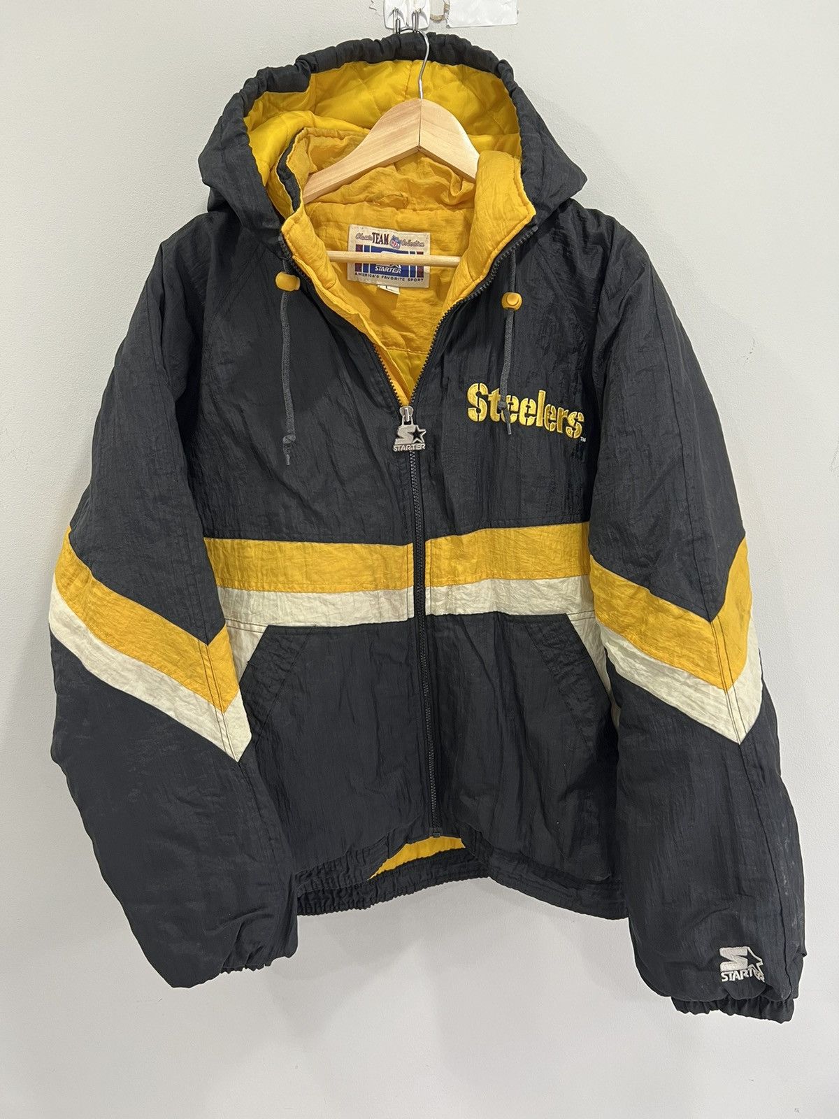 Starter Vintage 90s Pittsburgh Steelers Starter Jacket Zip Up Size US L / EU 52-54 / 3 - 1 Thumbnail