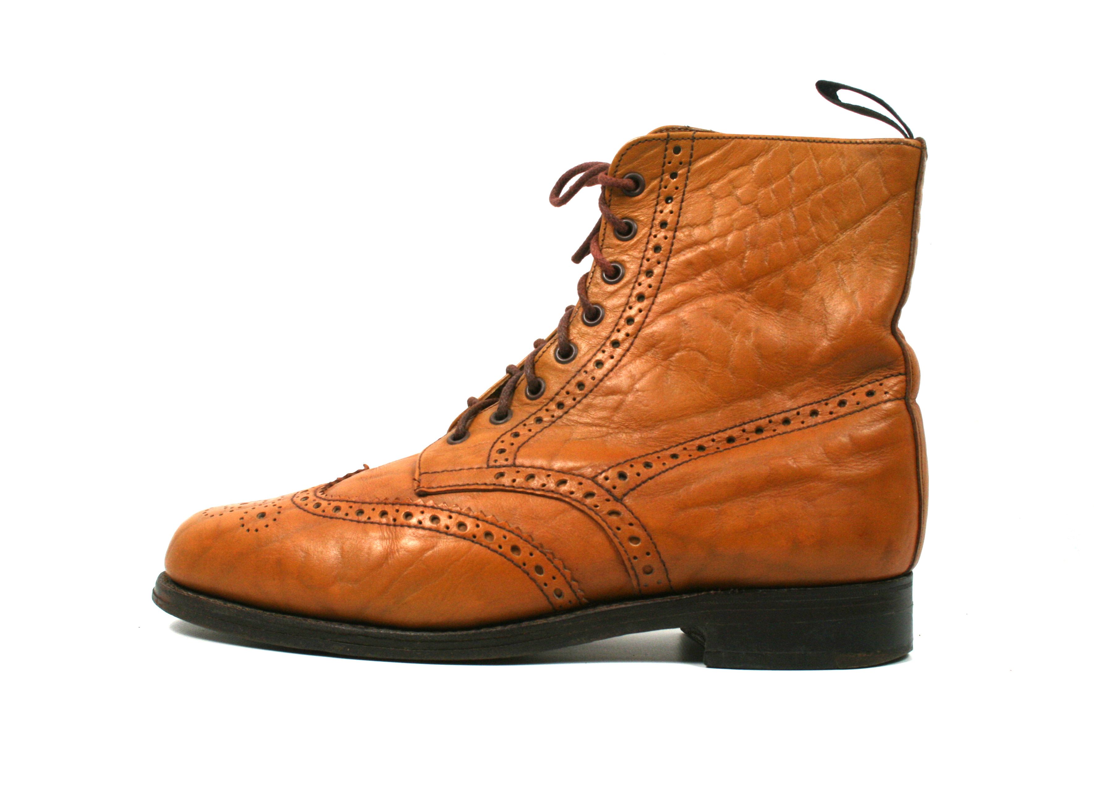 Sanders Leather Brogue Boots Made in England Size US 12 / EU 45 - 1 Thumbnail