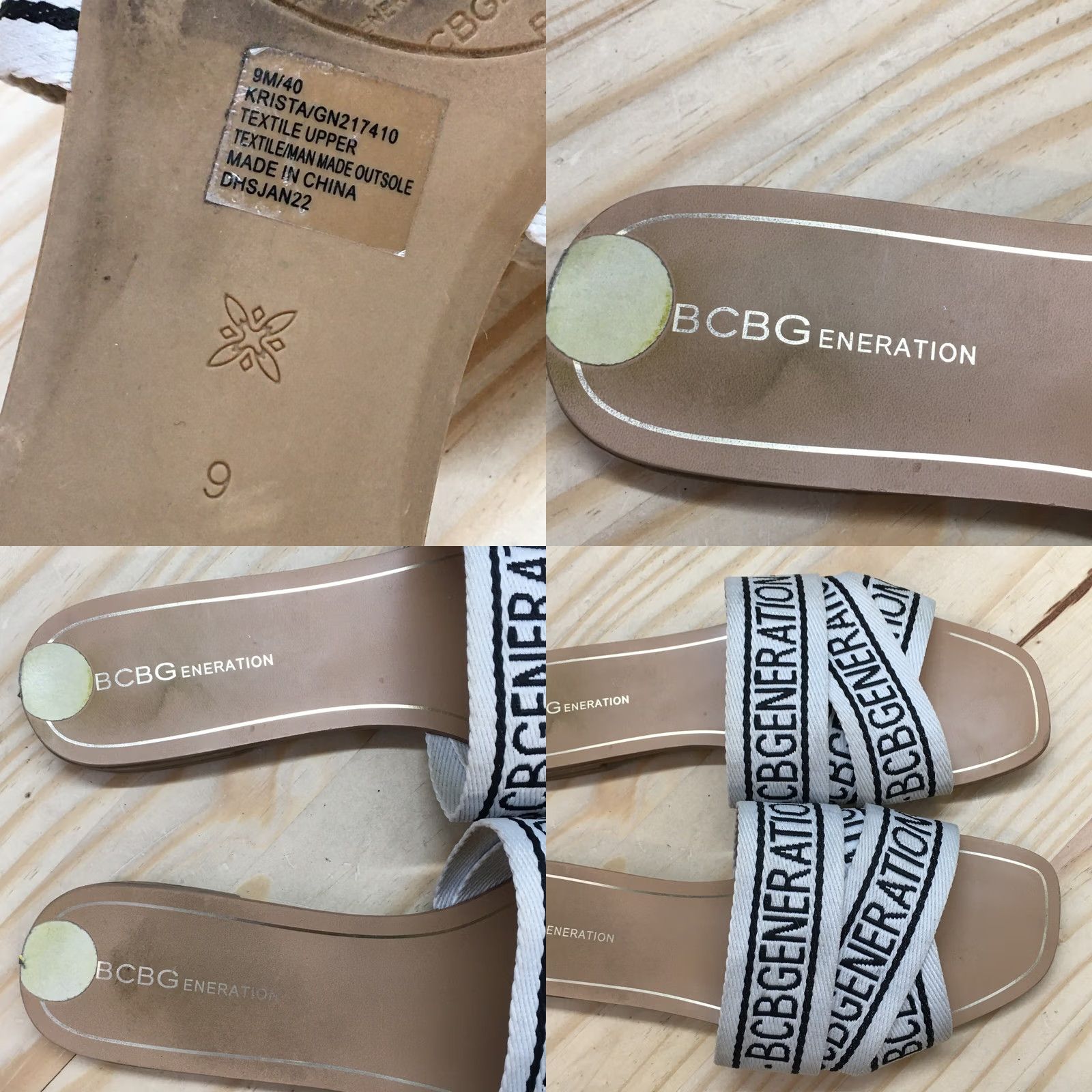 BCBGeneration BCBGeneration Sandals Womens 9M Krista Slide White Slip On Open Toe Casual Flats Size US 9 / IT 39 - 9 Thumbnail