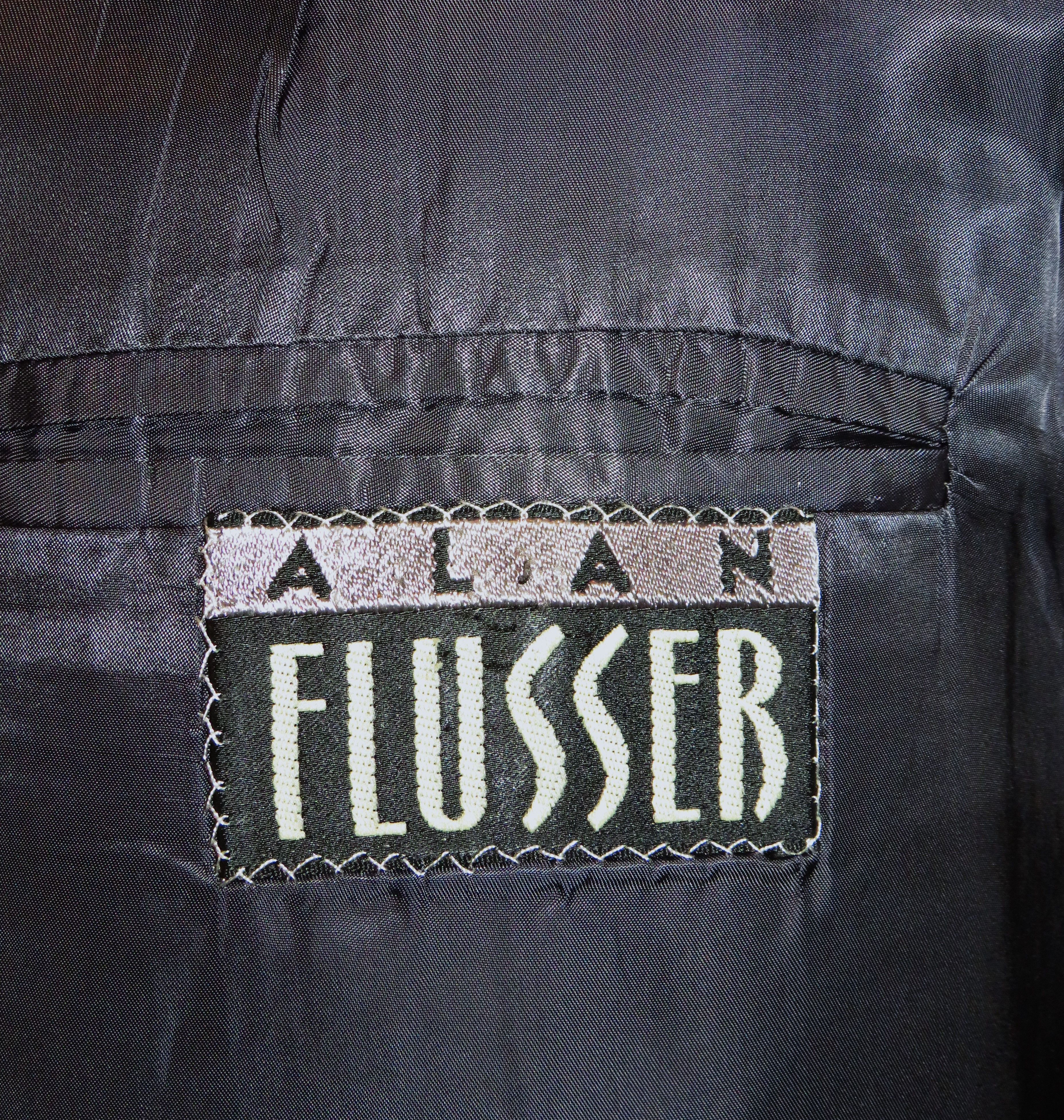 Alan Flusser Bespoke Navy Herringbone Shawl Collar One Button Tuxedo 40R Size 40R - 19 Thumbnail