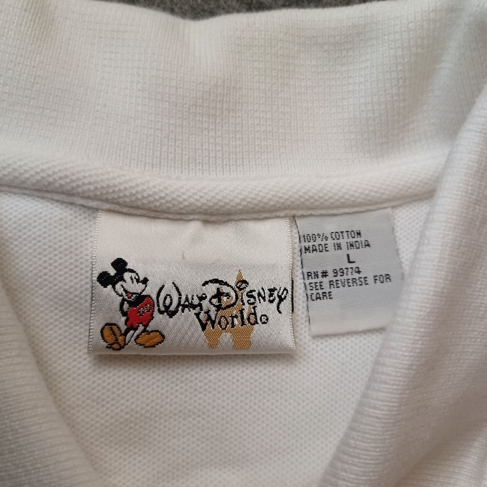 Disney VINTAGE Walt Disney World Shirt Men L White Polo Mickey Mouse Logo Embroidered Size US L / EU 52-54 / 3 - 2 Thumbnail