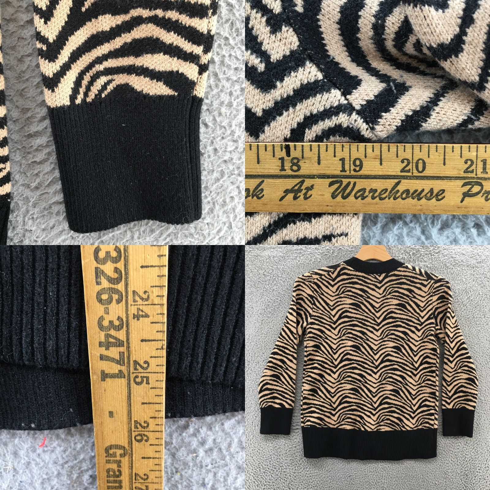 Banana Republic Banana Republic Pullover Sweater Womens XS Beige Animal Print Cotton Blend Size XS / US 0-2 / IT 36-38 - 8 Thumbnail