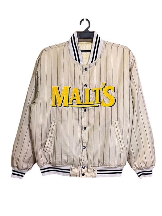 Vintage VINTAGE MALTS BEER REVERSIBLE BASEBALL JACKET | Grailed