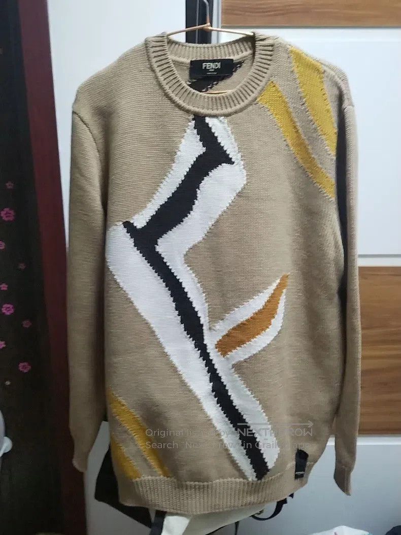Fendi Fendi Embroidered Wool Knit Sweater Size US L / EU 52-54 / 3 - 1 Thumbnail