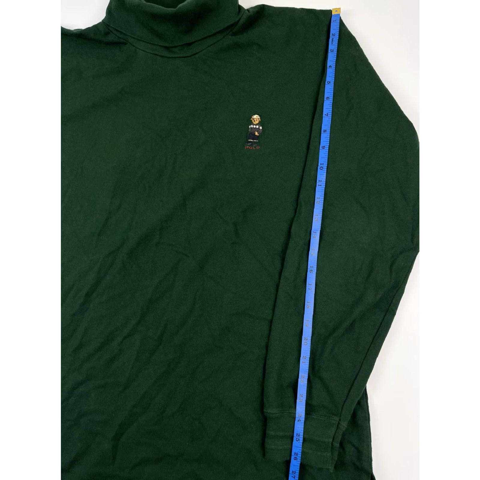 Polo Ralph Lauren VINTAGE Polo Ralph Lauren Bear Turtleneck Shirt Men L Green 90s Ski Country Stadium Sport Embroidered Logo Mens Size US L / EU 52-54 / 3 - 7 Thumbnail