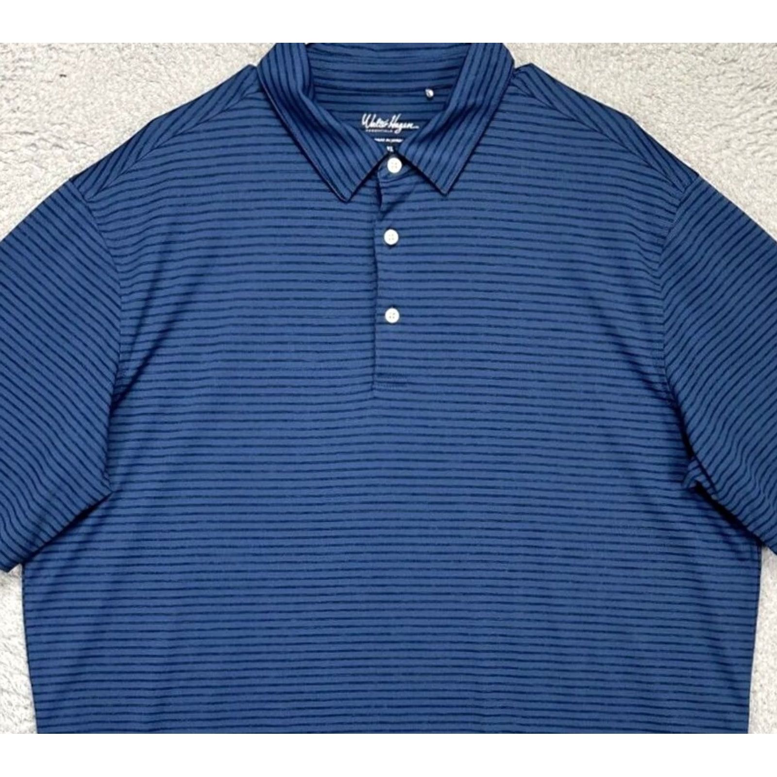 Vintage Walter Hagen Shirt Adult XL Blue Hairline Stripe Golf Polo Athletic Rugby Mens Size US XL / EU 56 / 4 - 2 Thumbnail
