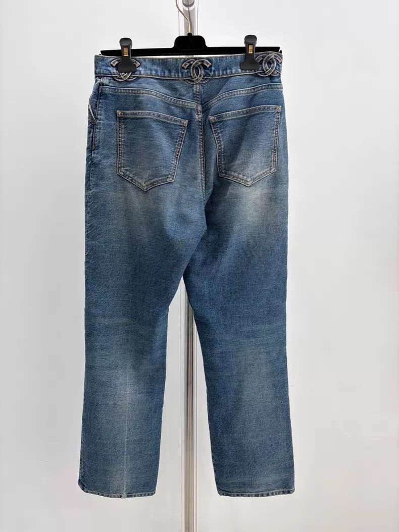 Chanel Chanel Waist double-c straight denim jeans Size 24" / US 00 / IT 34 - 2 Thumbnail
