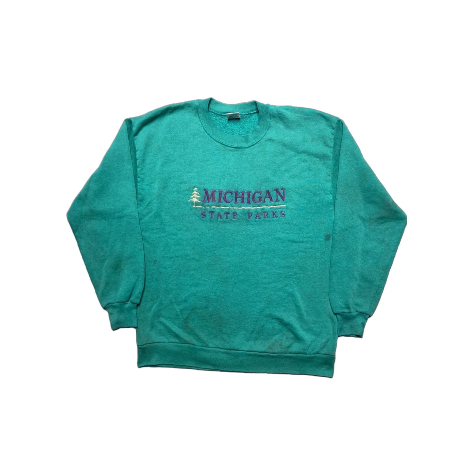 Vintage VINTAGE 80s Michigan State Parks Crewneck Sweatshirt Large Teal Mens Size US L / EU 52-54 / 3 - 1 Thumbnail