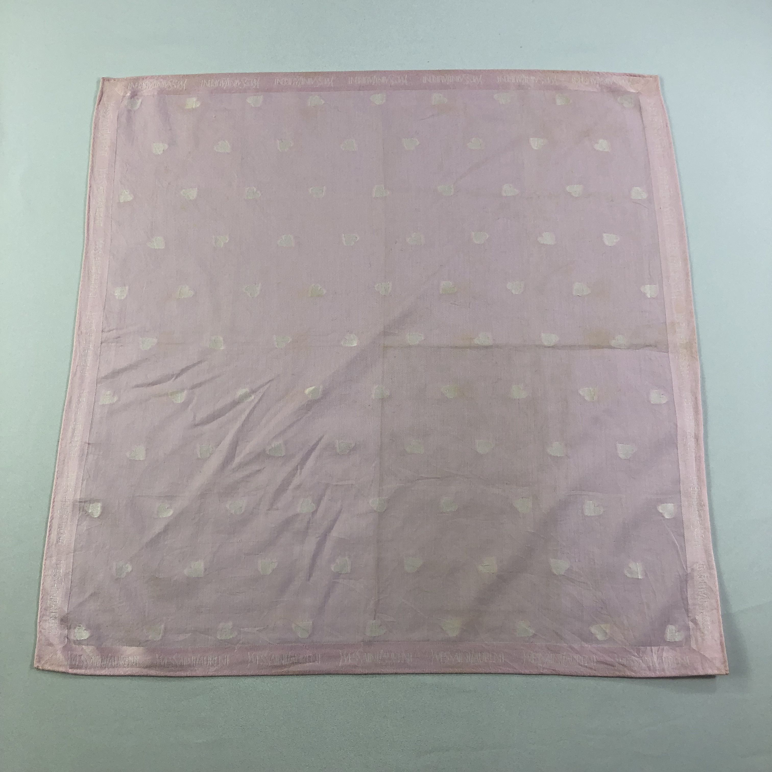 Yves Saint Laurent YSL Pink Loves Handkerchief Neckerchief Bandana H1740 Size ONE SIZE - 2 Thumbnail