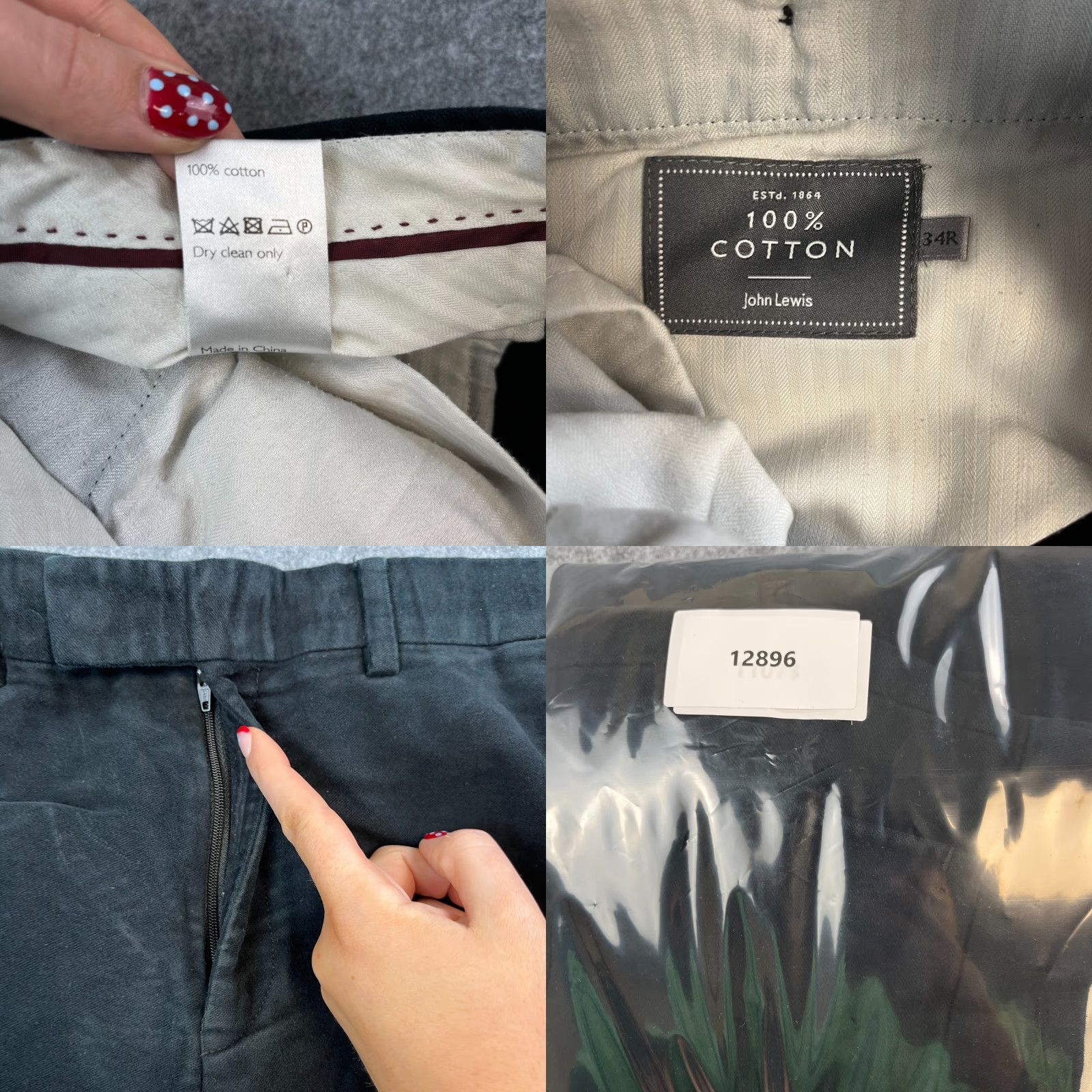 Vintage John Lewis Moleskin Trousers Chino Straight 32 Blue Cotton Mens Regular Waist 32 Vintage: No Size US 32 / EU 48 - 8 Thumbnail