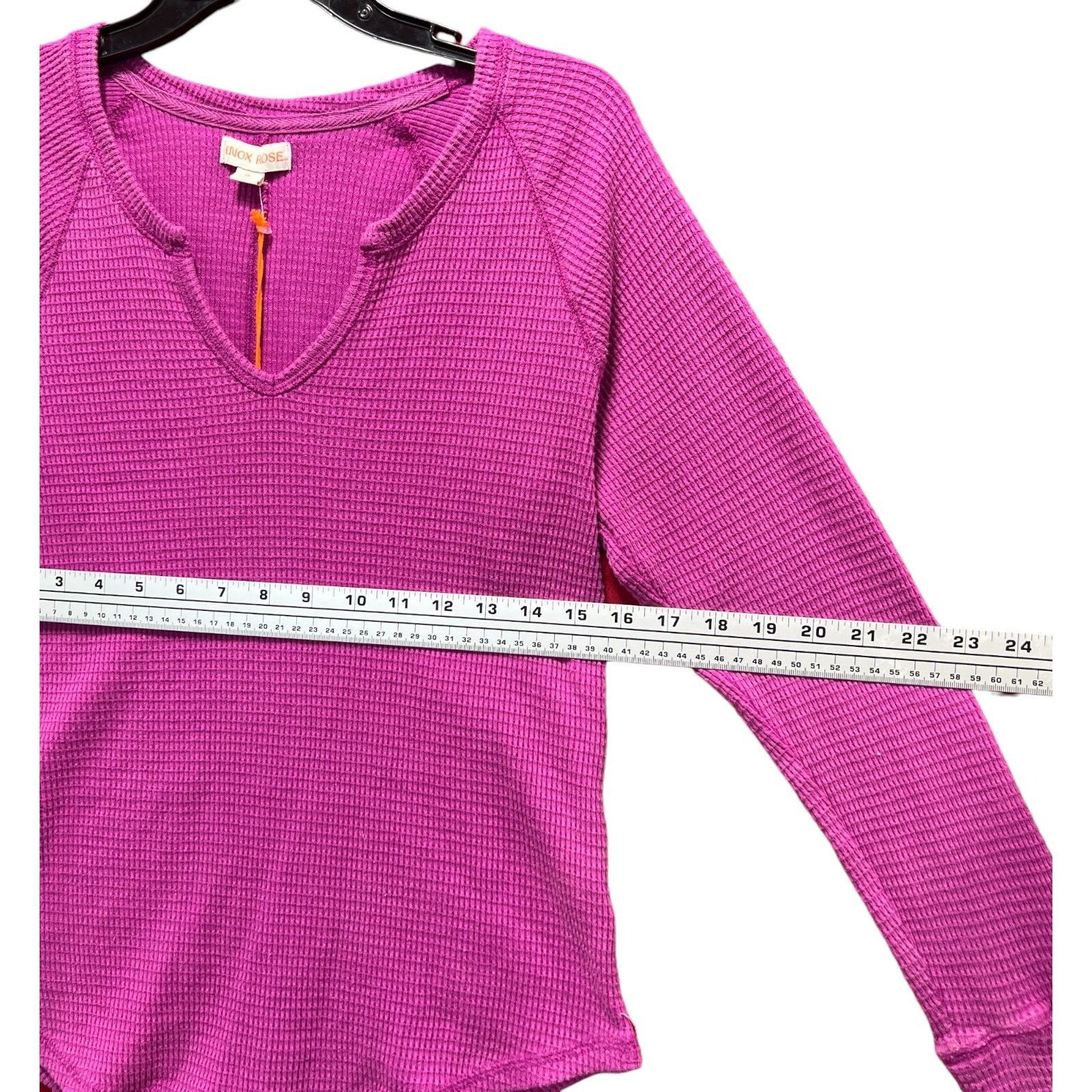 Other Knox Rose - Women's Long Sleeve Notch Neck Thermal Top - Pur Size M / US 6-8 / IT 42-44 - 5 Thumbnail