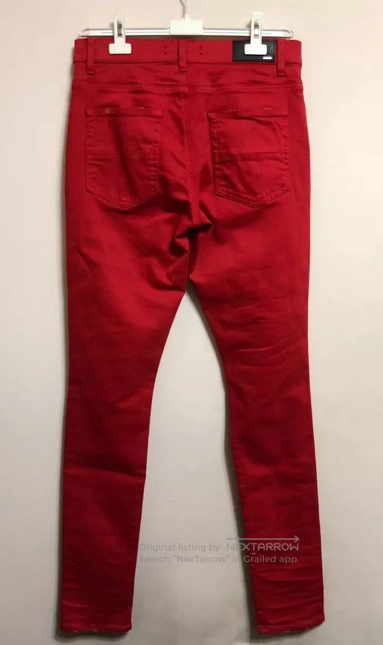 Amiri Amiri MX1 Red Patchwork Denim Jeans. Size US 32 / EU 48 - 2 Thumbnail