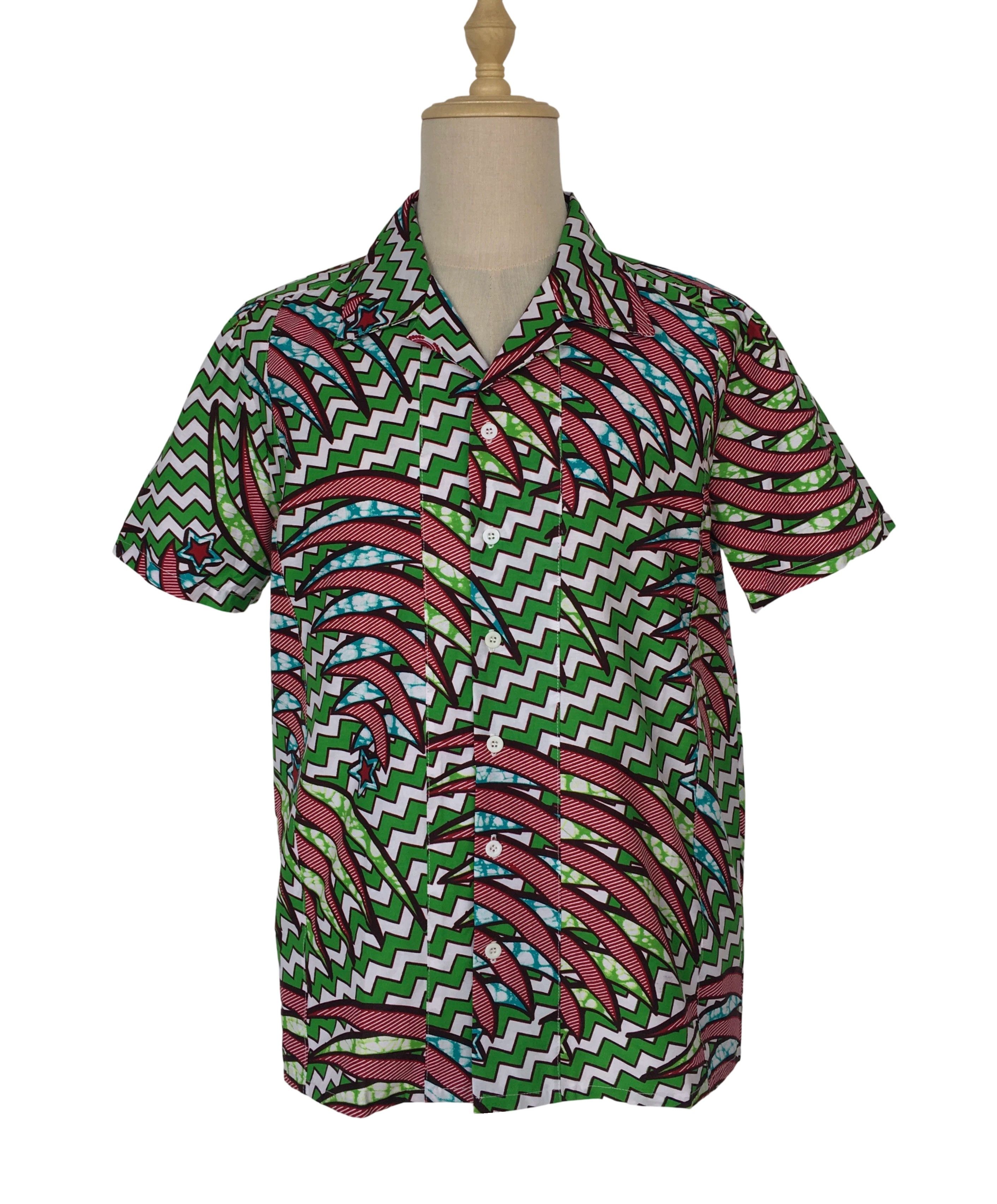 Other African Wax Print Men Shirt Short Sleeves Summer Size US XL / EU 56 / 4 - 1 Thumbnail