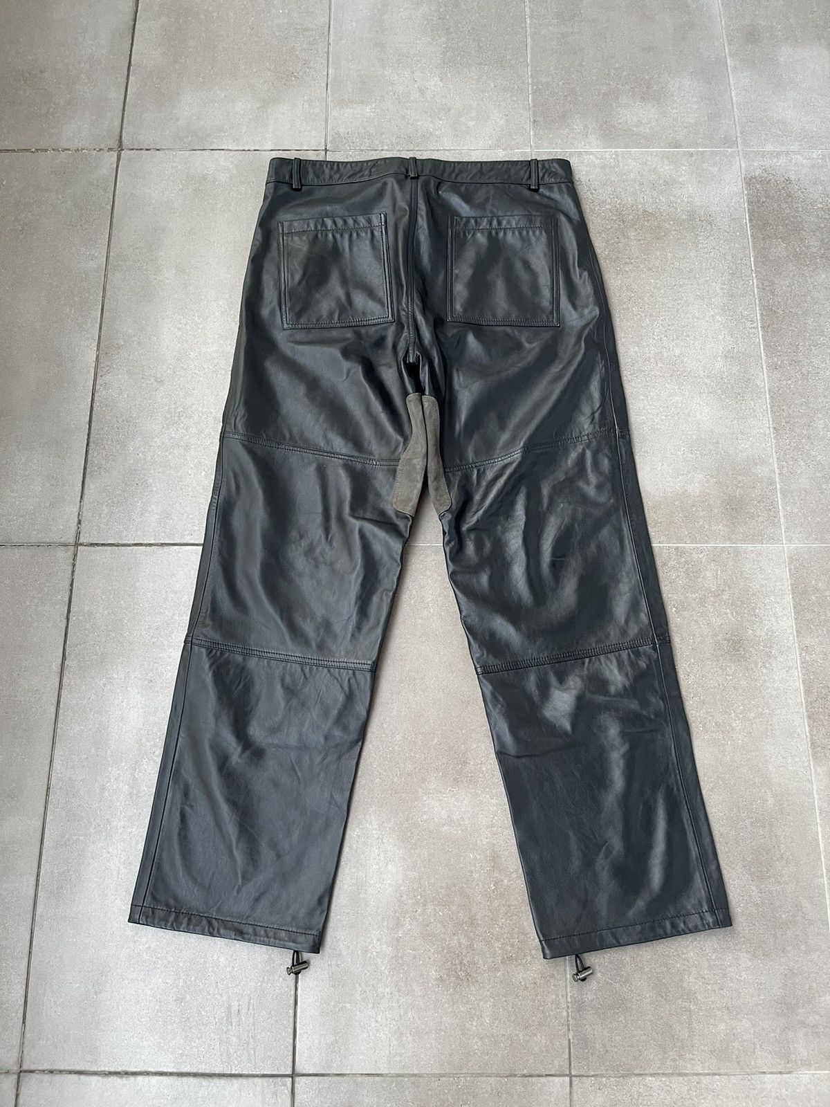 Leather !DS! SS23 Studio ID Suede Patch Leather Moto Trousers Size US 34 / EU 50 - 16 Thumbnail