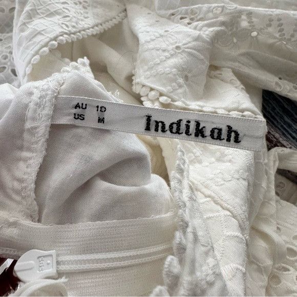 Other INDIKAH Sweet Sunshine Cut-Out Back Embroidery Dress White Size M / US 6-8 / IT 42-44 - 6 Thumbnail