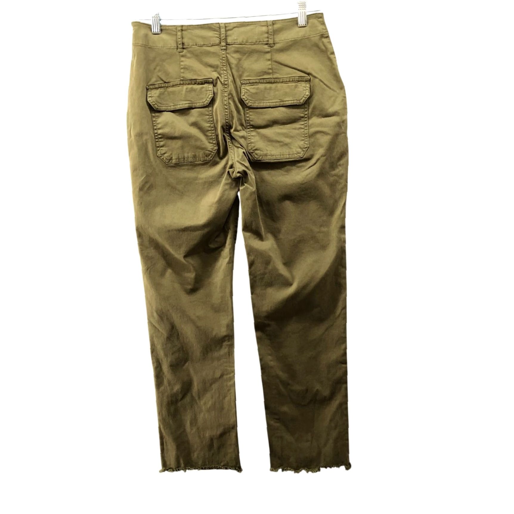 Anthropologie Anthropologie Pilcro Wanderer Trouser Pants Womens 28 Mid Rise Olive Green Twill Cotton Lyocell Spandex Ankle Straight Pockets Bohemian Size 28" / US 6 / IT 42 - 2 Thumbnail