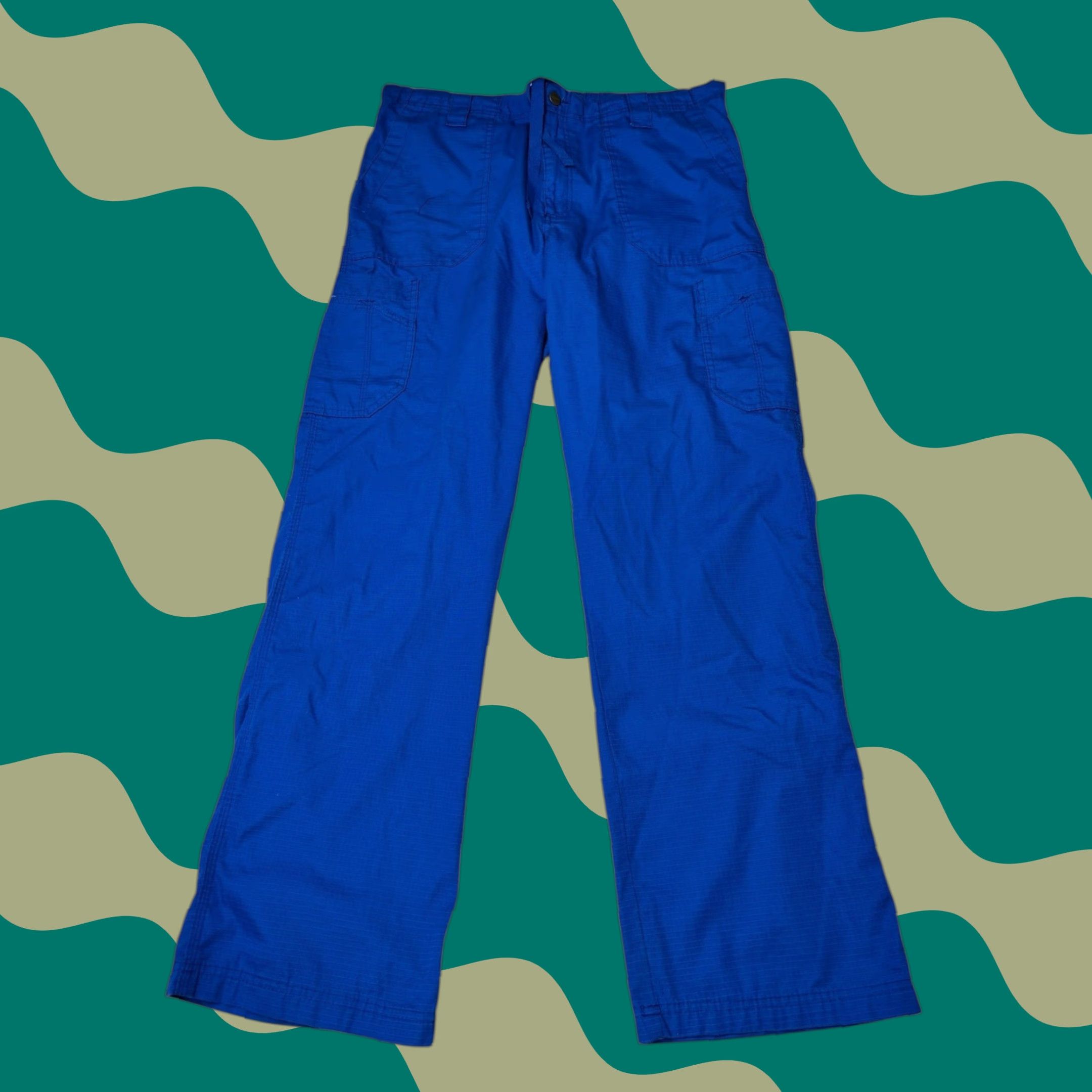 Carhartt VINTAGE? Carhartt Men Royal Blue Cargo Pants Work Utility Cotton Polyester 38X33 Size US 38 / EU 54 - 1 Thumbnail