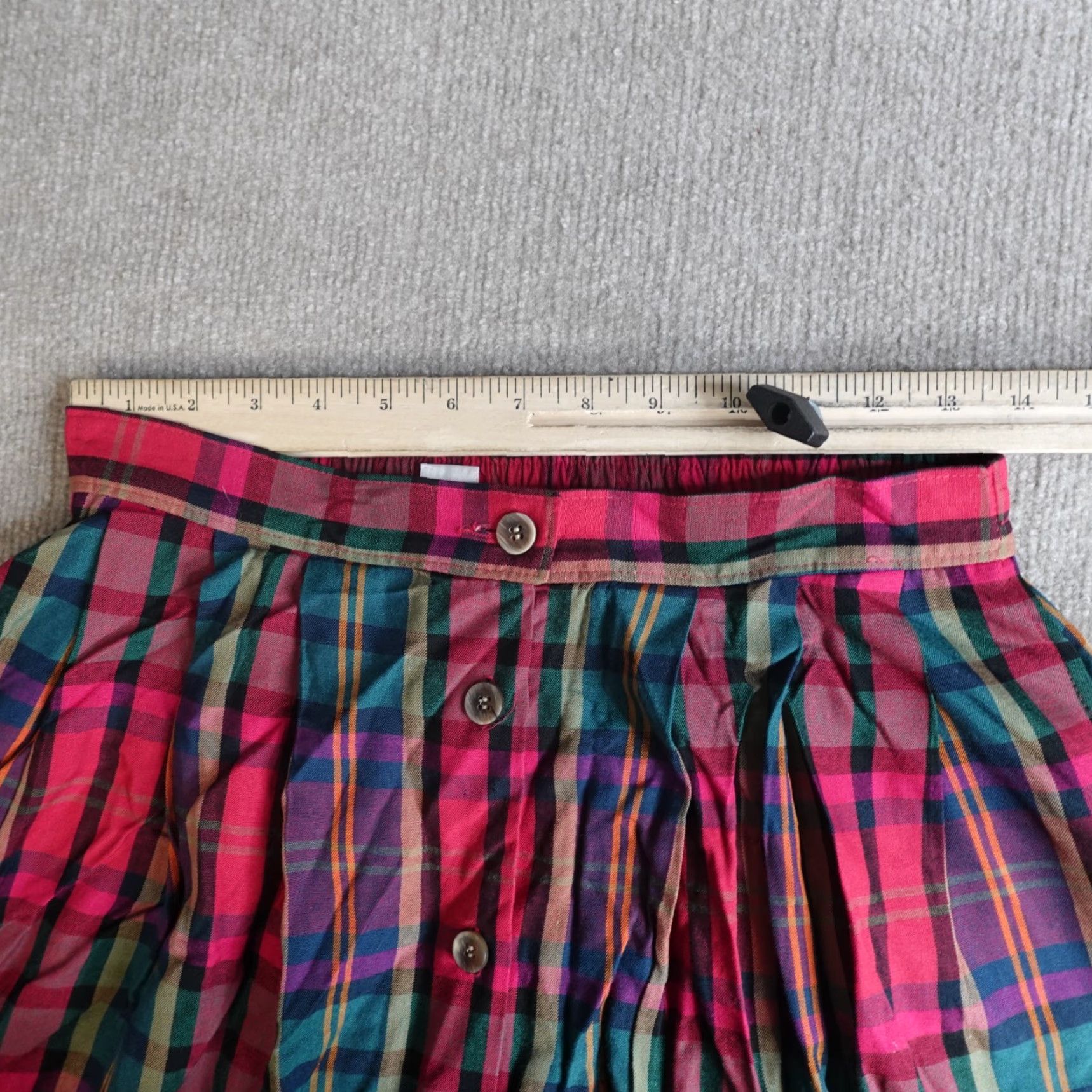 Pendleton VINTAGE Pendleton Skirt Womens Long Plaid Red Rayon 10 Pleated Pockets Made in USA Size 32" / US 10 / IT 46 - 5 Thumbnail