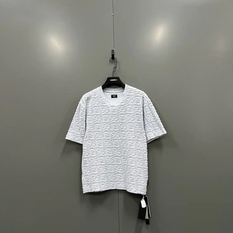 Fendi Fendi Summer Blue Cotton Short Sleeve Tee 0089 Size US S / EU 44-46 / 1 - 1 Thumbnail