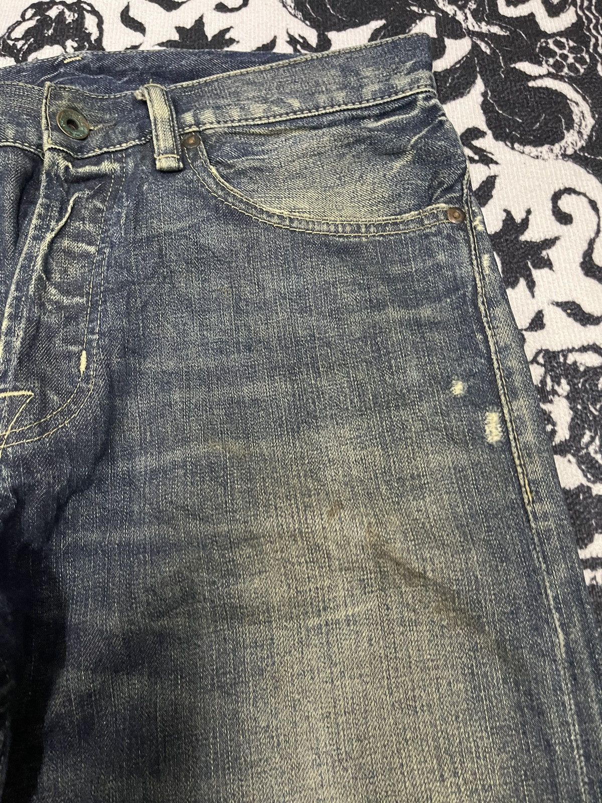 Japanese Brand 2000s PJC RALPH LAUREN DISTRESSED JEANS Size US 30 / EU 46 - 10 Thumbnail