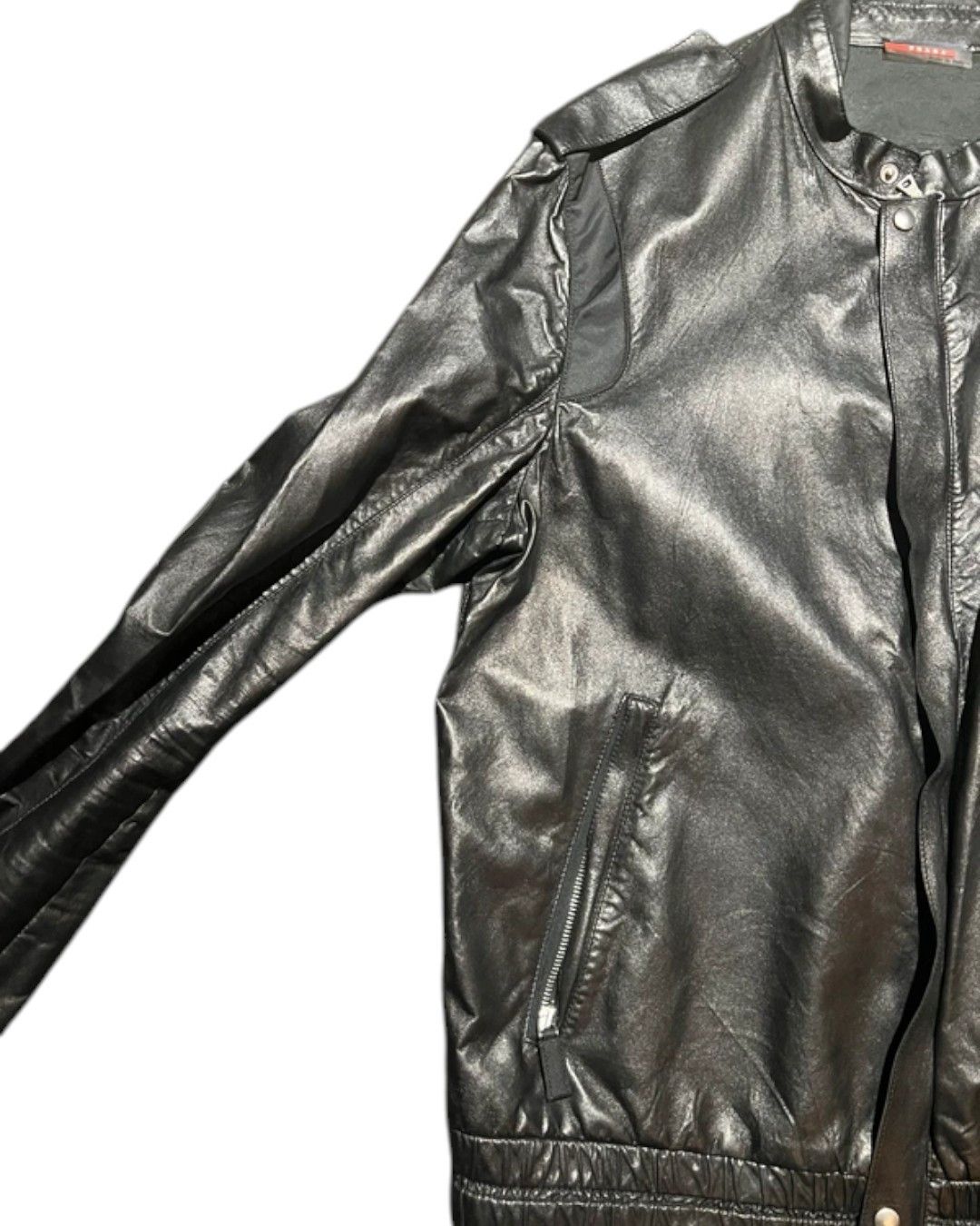 Prada PRADA SPORT LAMBSKIN LEATHER BIKER JACKET Size US L / EU 52-54 / 3 - 4 Thumbnail