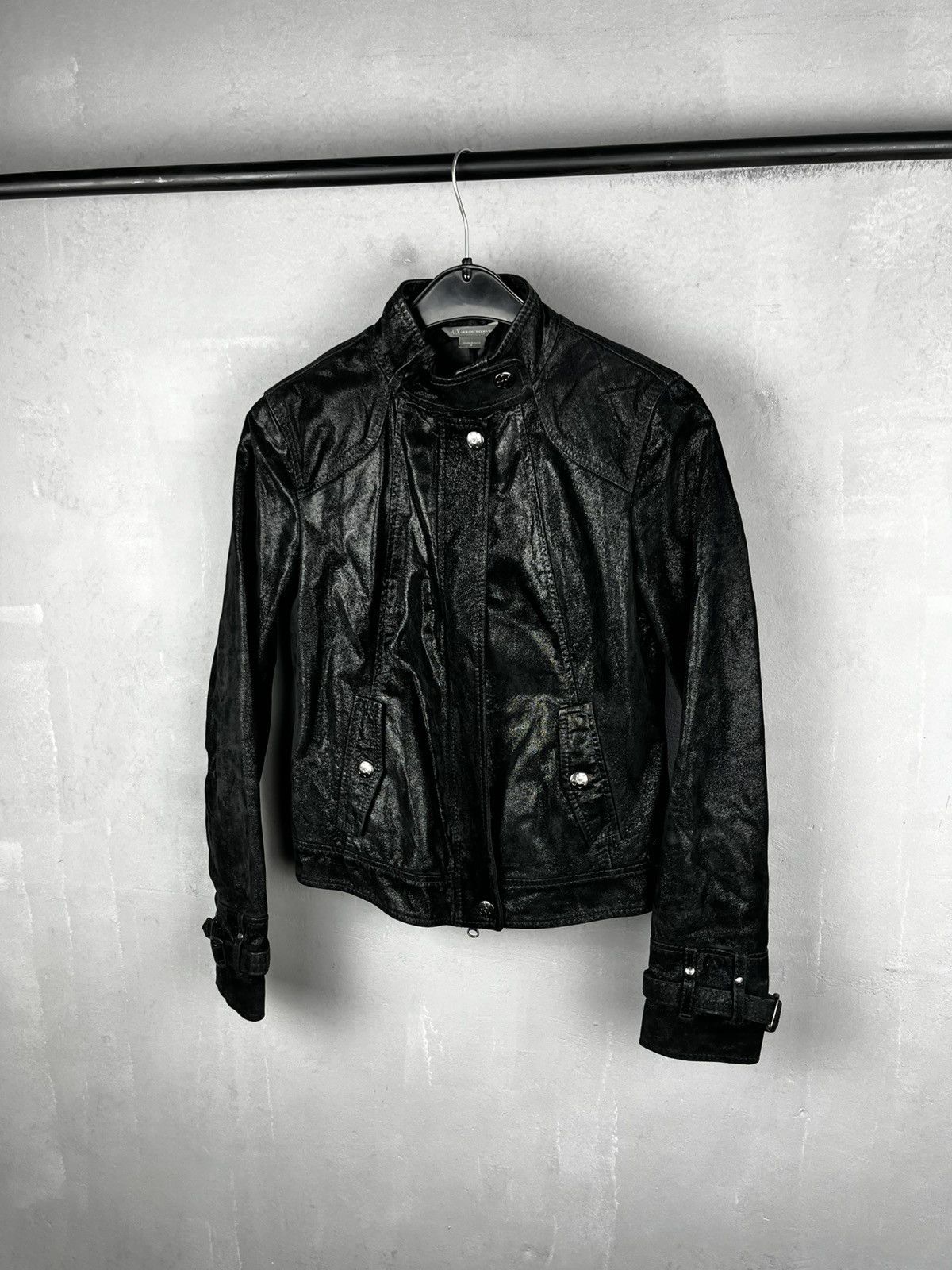 Armani Armani leather jacket biker size s Size S / US 4 / IT 40 - 4 Thumbnail