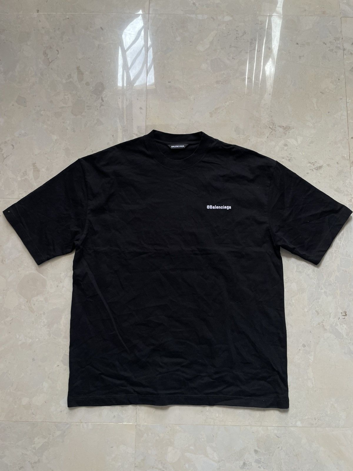 Balenciaga Balenciaga Corporate Logo Black Tee Size US S / EU 44-46 / 1 - 1 Thumbnail