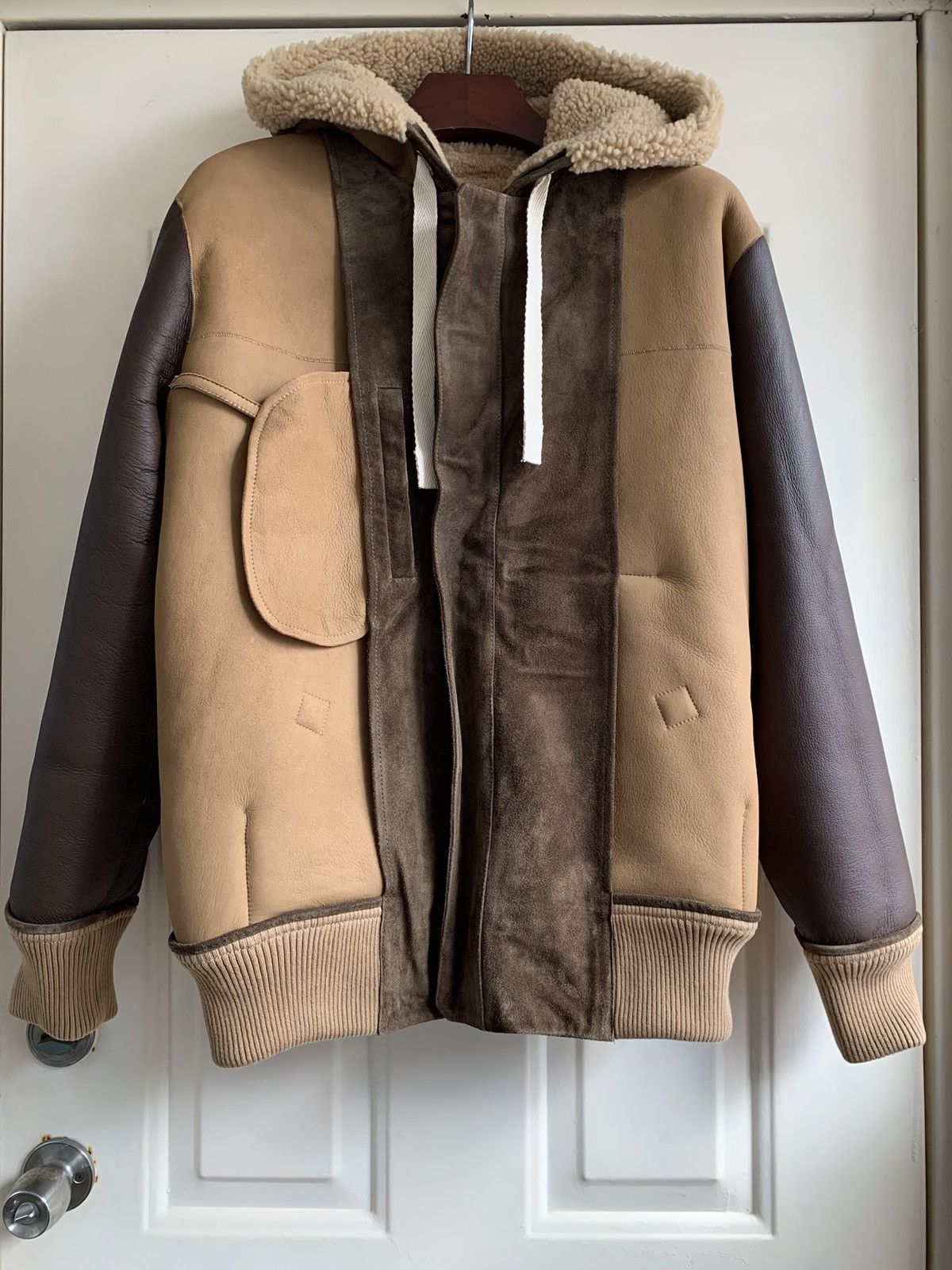 Acne Studios Hooded shearling jacket Almond beige Size US M / EU 48-50 / 2 - 8 Thumbnail