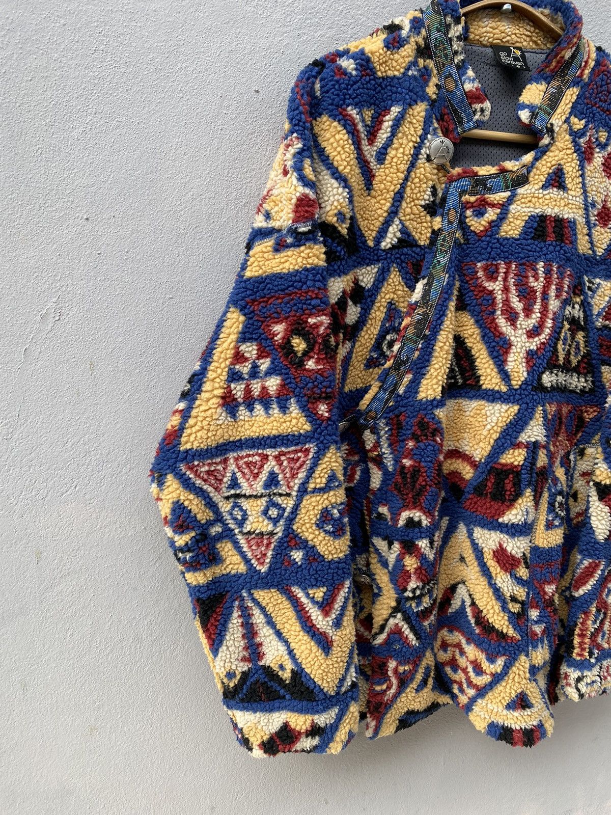 Beauty Beast × go slow caravan 💥RARE💥 Vintage GO SLOW CARAVAN Printed Deep Pile Fleece Size US L / EU 52-54 / 3 - 7 Thumbnail