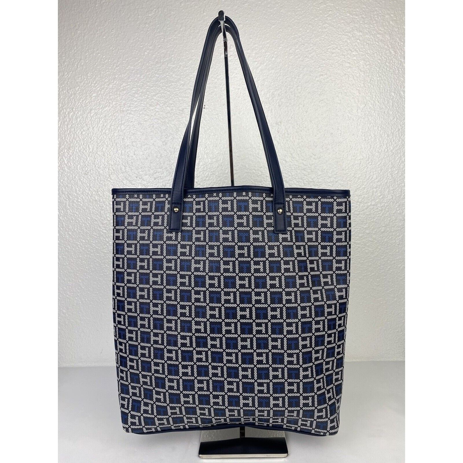 Tommy Hilfiger Tommy Hilfiger Blue Tote Logo Monogram Purse Shoulder Bag Size ONE SIZE - 6 Thumbnail