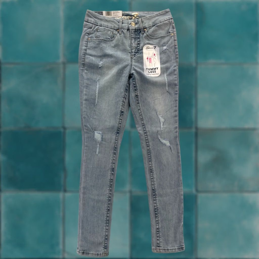 Vintage Seven7 Jeans Women's 4 Tummyless High Rise Skinny Light Wash Denim Jeans Size 27" / US 4 / IT 40 - 1 Thumbnail
