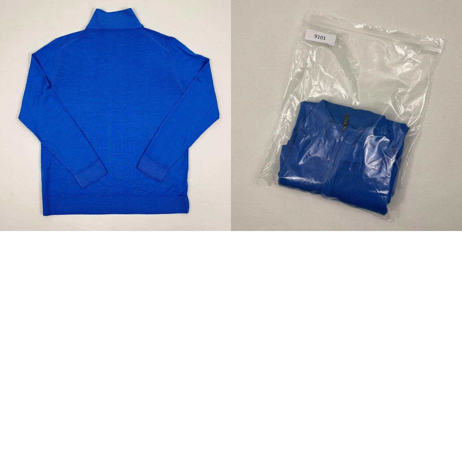 Vintage Dune Sweater Men Medium Size 50 Blue Merino Wool 1/4 Quarter Zip Pullover Italy Size US M / EU 48-50 / 2 - 8 Thumbnail