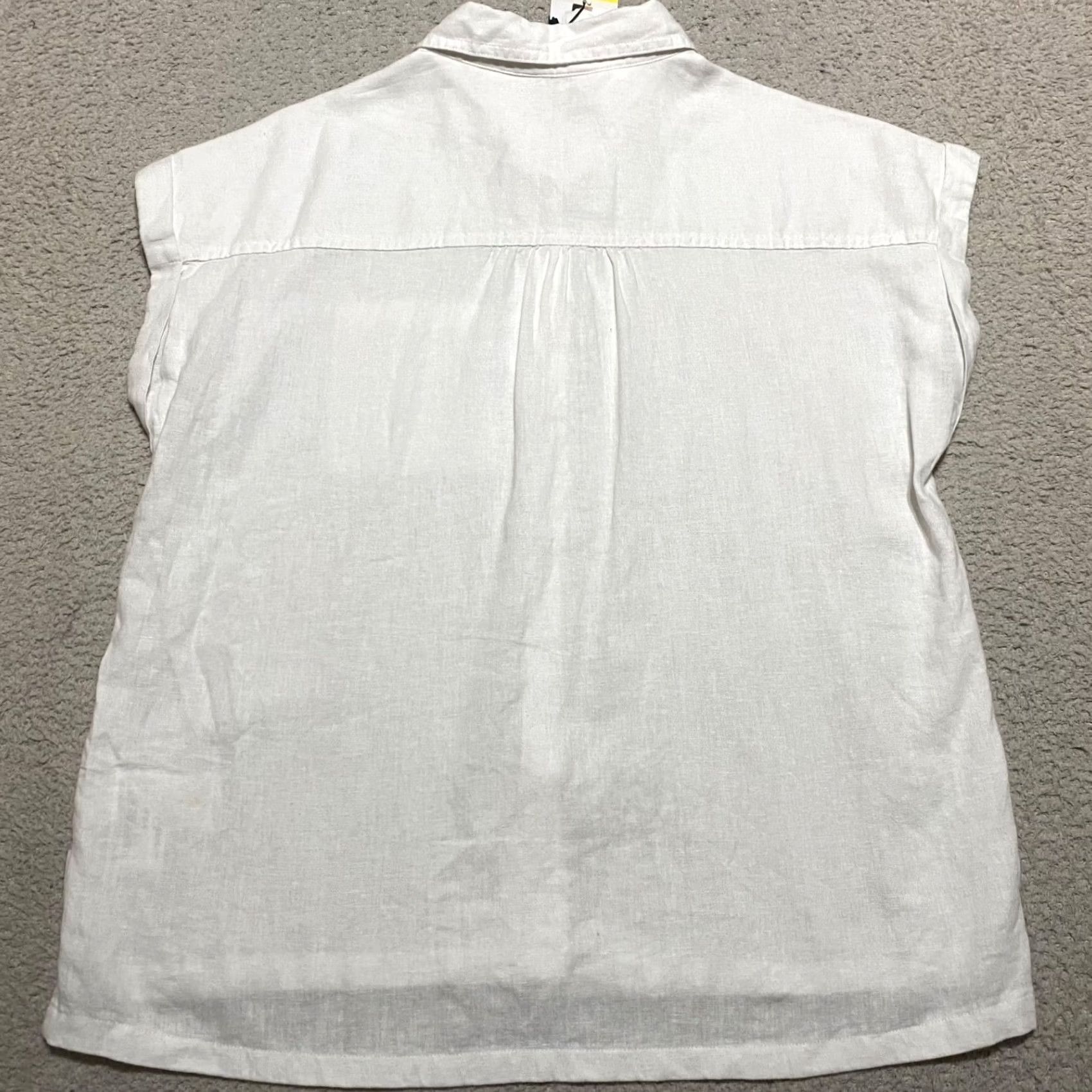 Orvis Orvis Shirt Womens Small White Linen Rayon Button Up Cap Sleeve NWT New Size S / US 4 / IT 40 - 2 Thumbnail