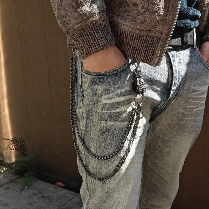 Japanese Brand Retro punk chain skull leatherwear Size ONE SIZE - 1 Thumbnail