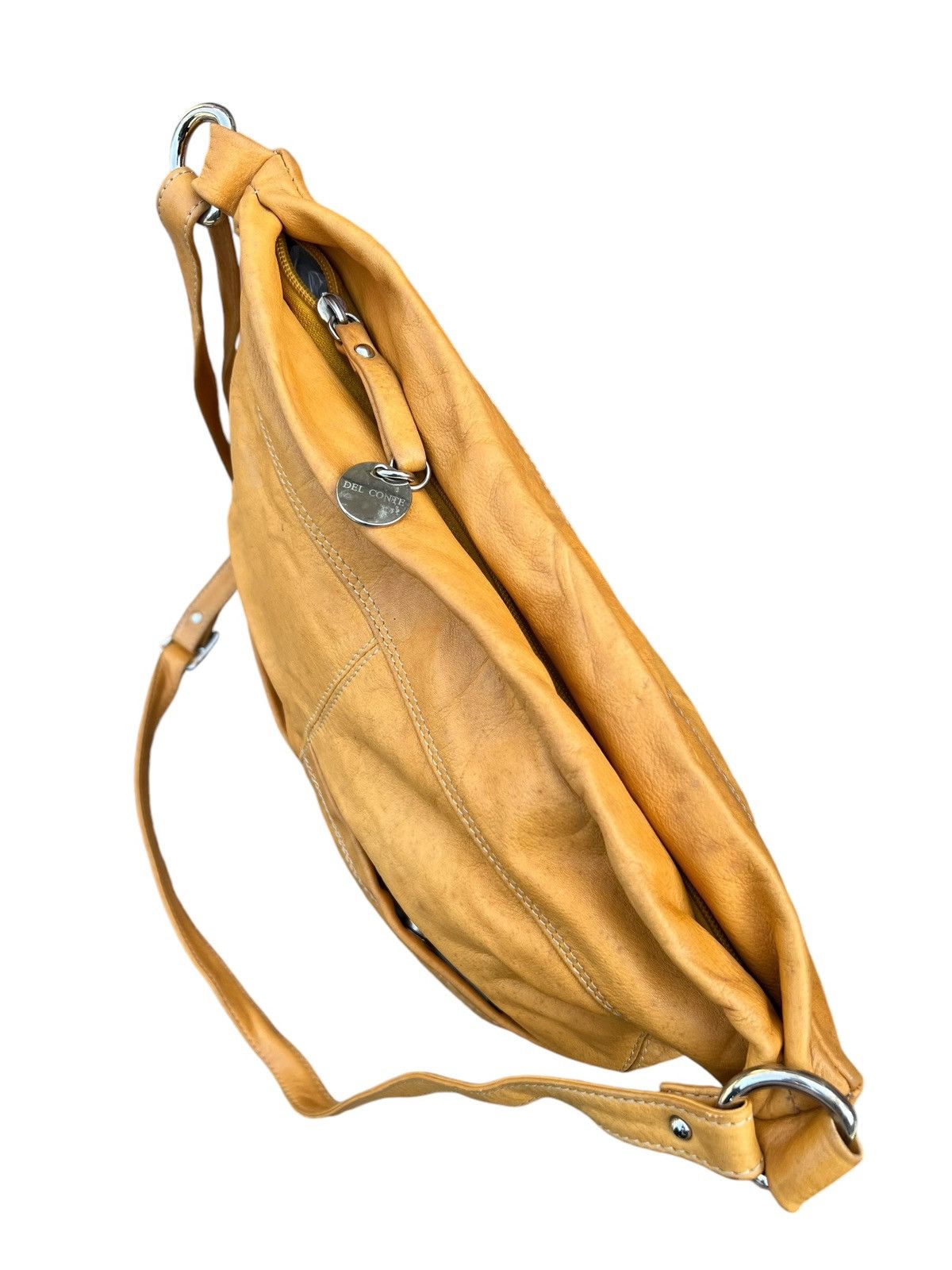 Leather Vintage DEL CONTE Muddy Stains Fade Patina Leather Bag Size ONE SIZE - 18 Thumbnail