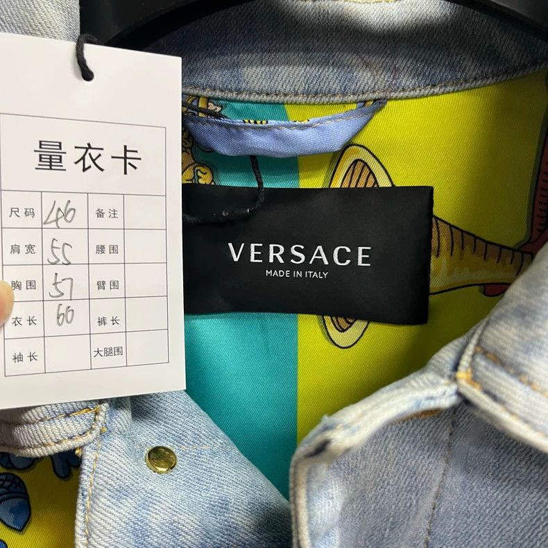 Versace Versace Stitched floral print single-breasted lapel denim Size M / US 6-8 / IT 42-44 - 2 Thumbnail