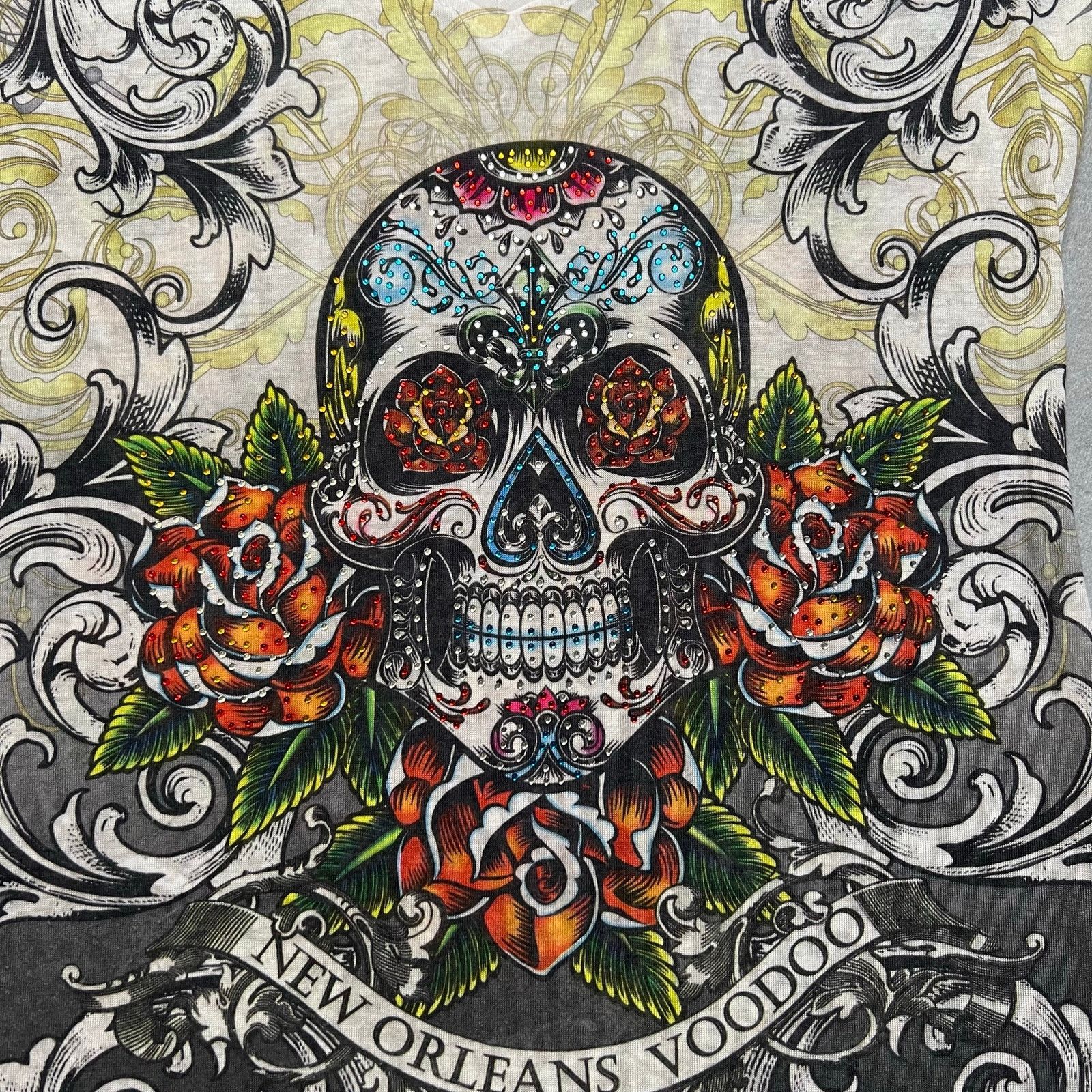 Other Y2K PsioRosio USA New Orleans Voodoo Skull T-Shirt XL Gothic Size XL / US 12-14 / IT 48-50 - 2 Thumbnail