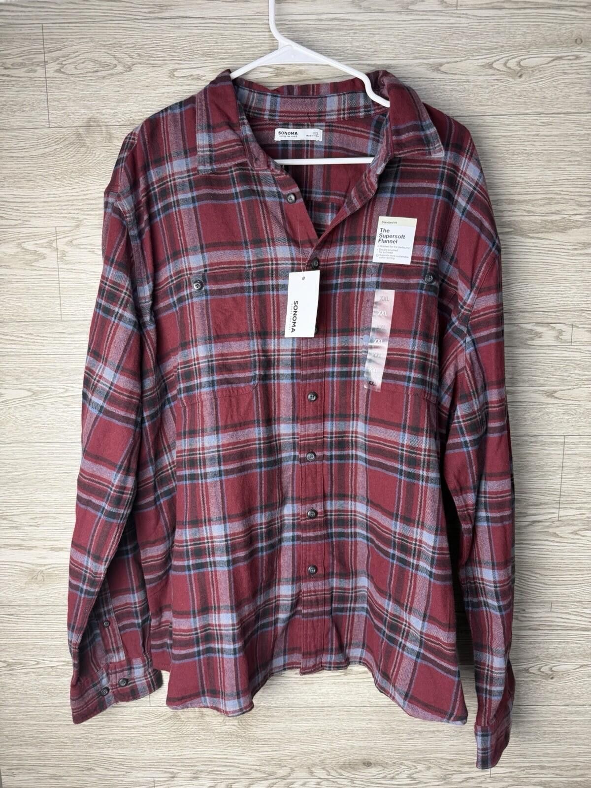 Sonoma 8 Sonoma Men’s Flannel Shirt Lot 2XL Plaid Button Up Size US XXL / EU 58 / 5 - 6 Thumbnail