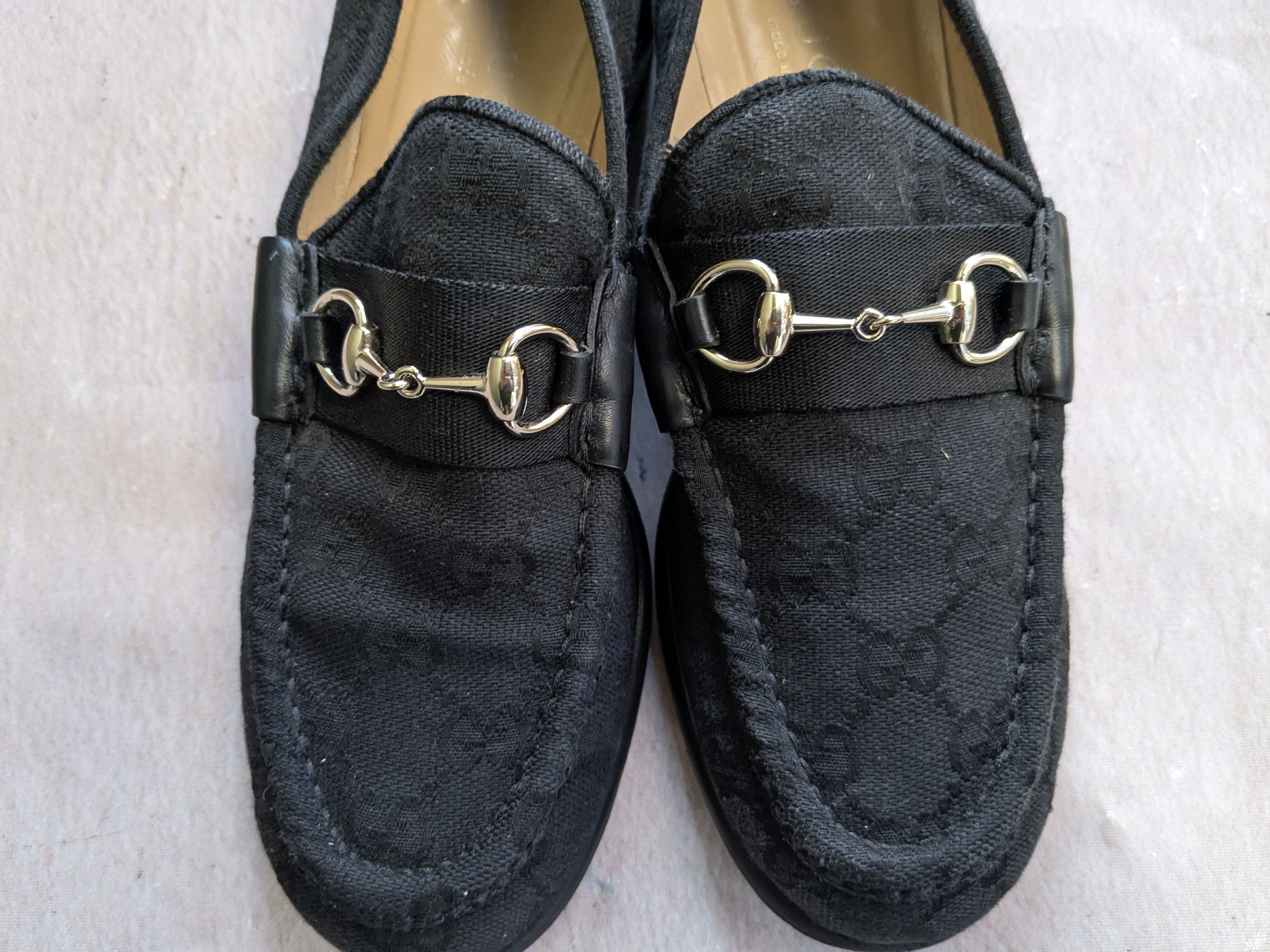 Gucci Gucci Horsebit Loafers Black Monogram Canvas Logo 7 B Size US 7 / IT 37 - 5 Thumbnail