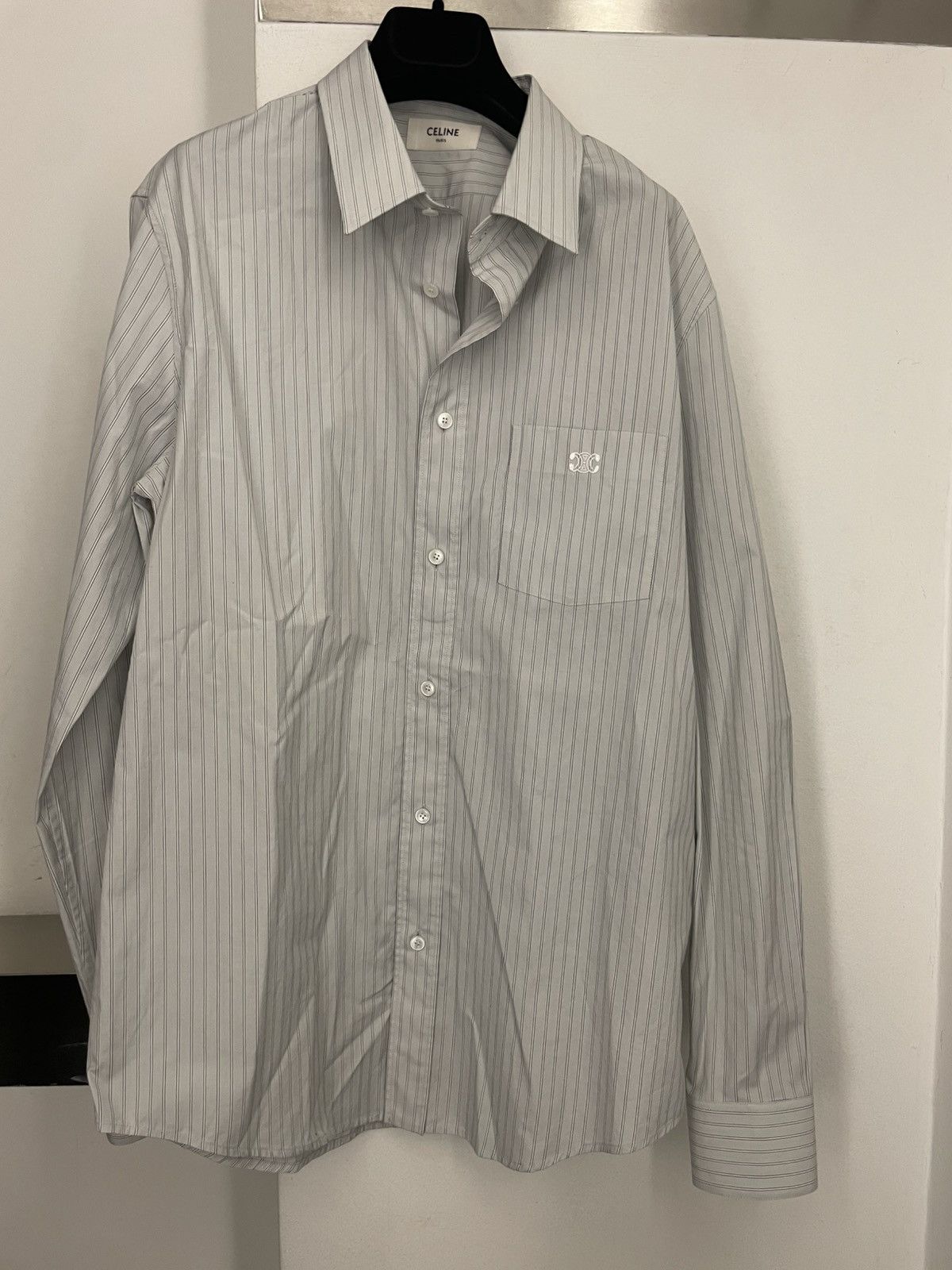 Celine LOOSE SHIRT IN STRIPED COTTON POPLIN Size US M / EU 48-50 / 2 - 1 Thumbnail