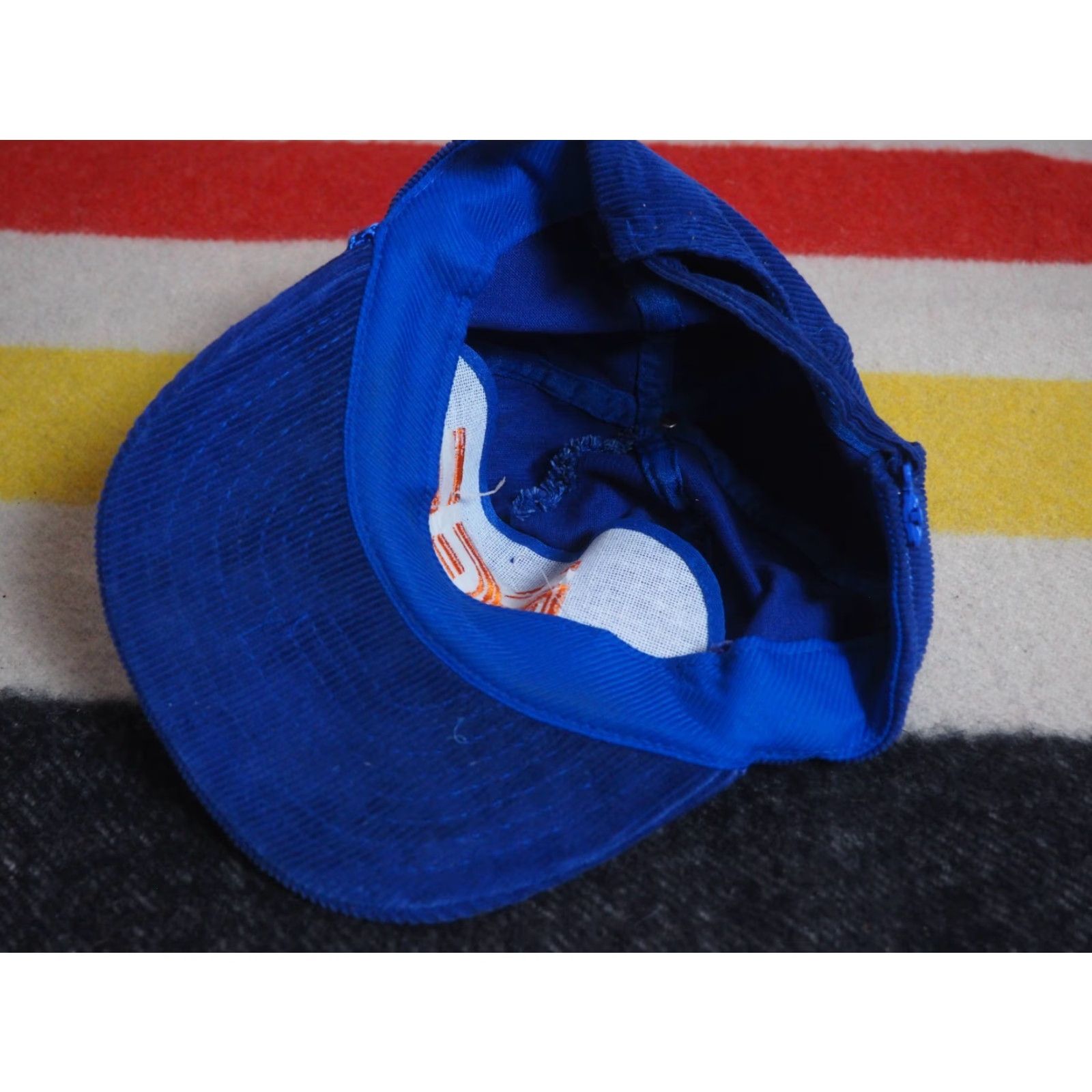 GAS VTG 80s 90s Pacific Gas Energy PGE Blue Corduroy Strapback Trucker Hat Cap OSFM Size ONE SIZE - 3 Thumbnail
