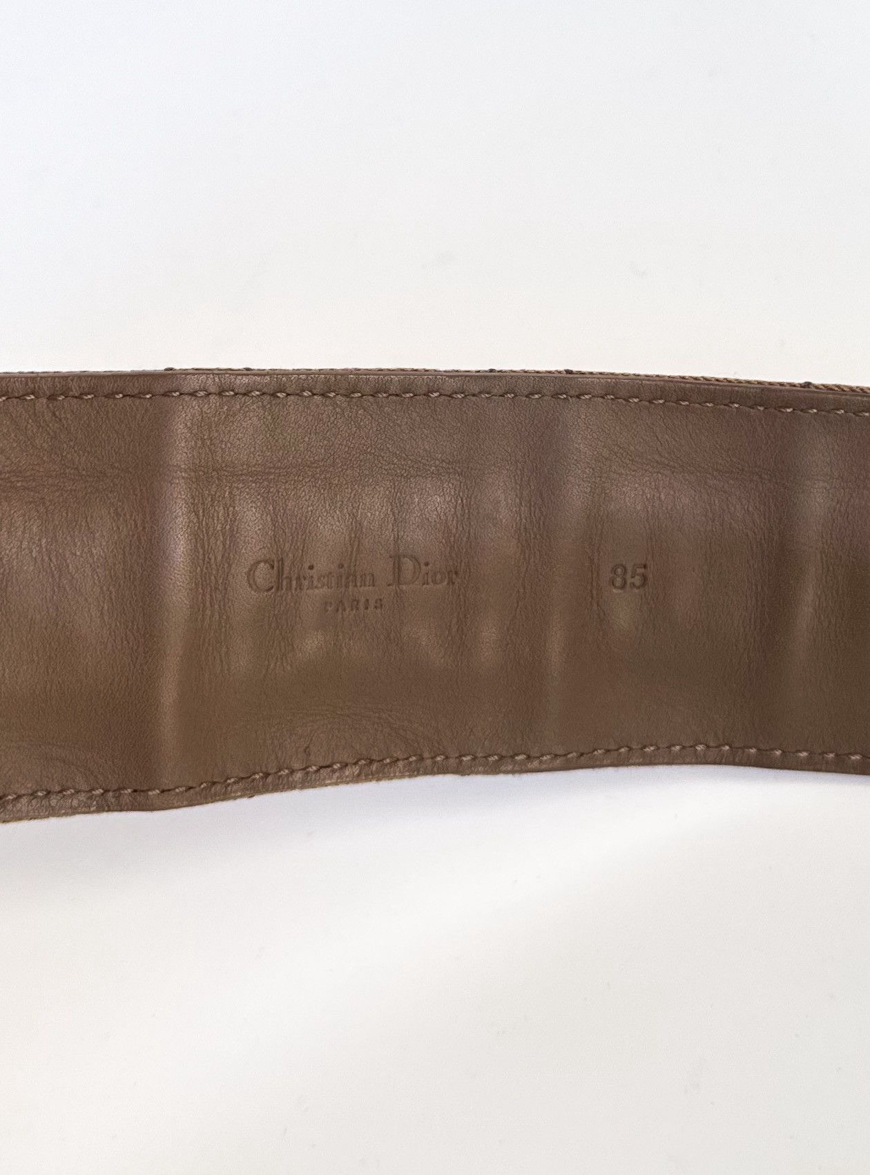 Dior Christian Dior khaki olive brown belt quilted Cannage Size ONE SIZE - 9 Thumbnail